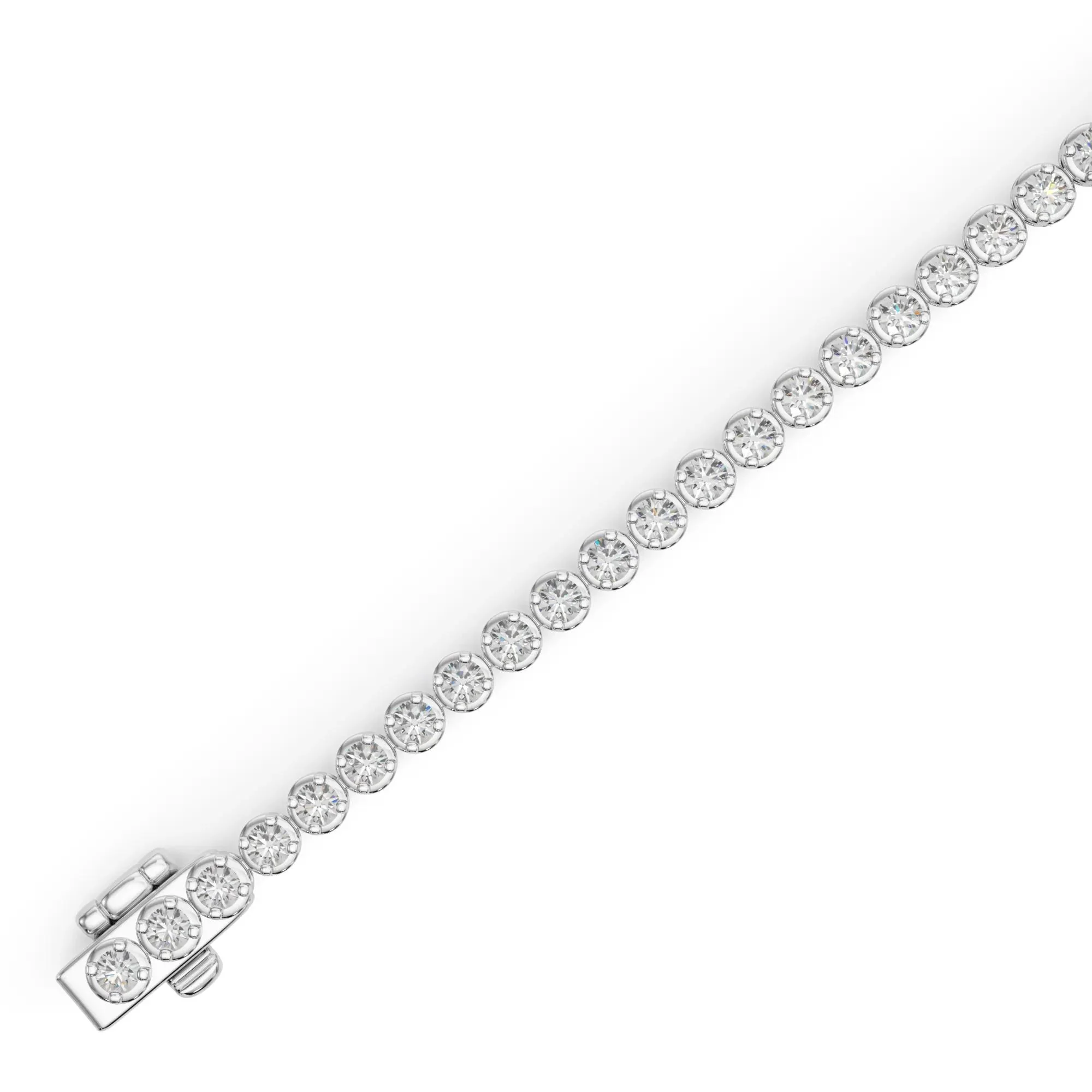 3 7/8 CT. Tw. Diamond Tennis Bracelet 10K White Gold Size 2.00mm - Image 3