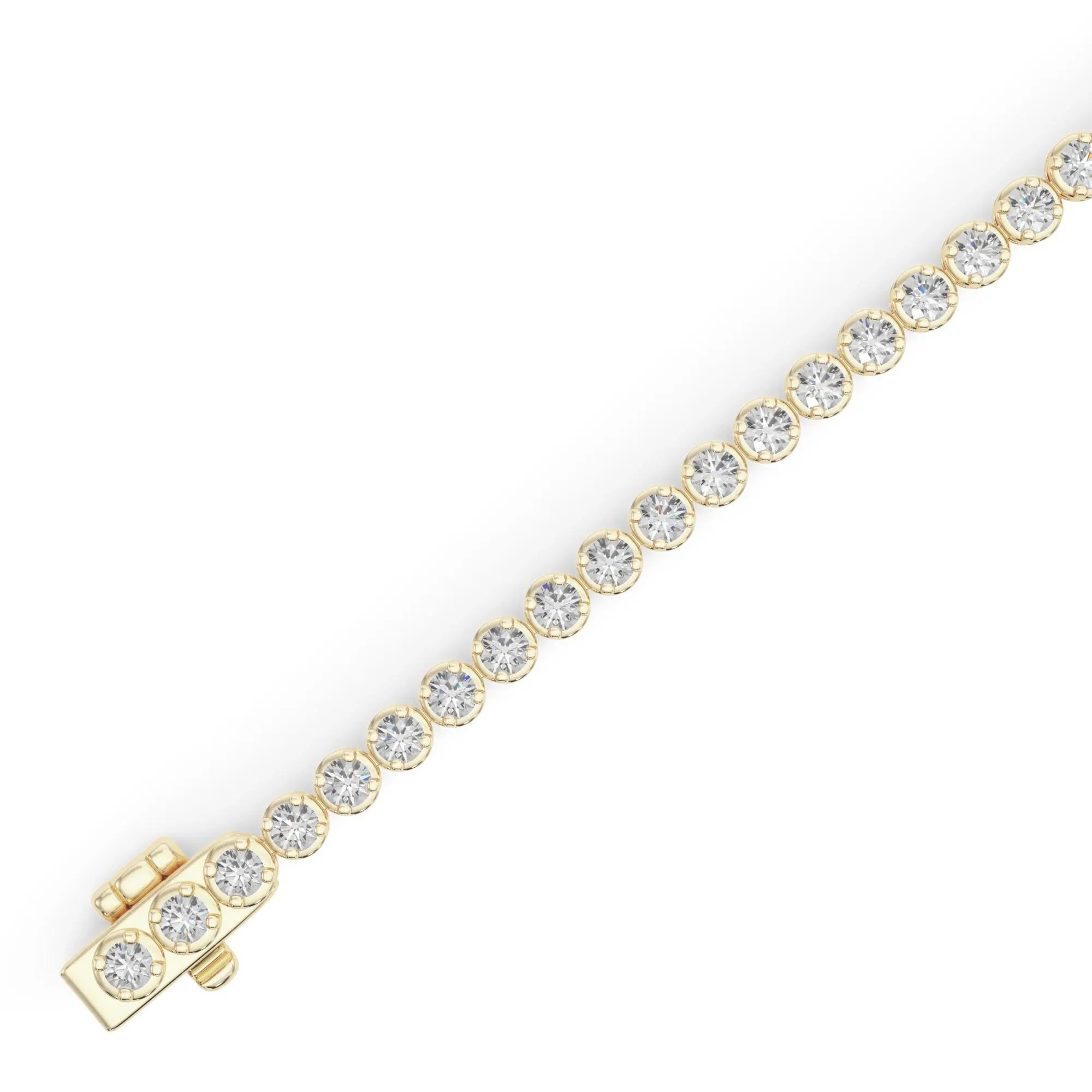 5 CT. Tw. Diamond Tennis Bracelet 10K Yellow Gold Size 2.00mm - Image 3