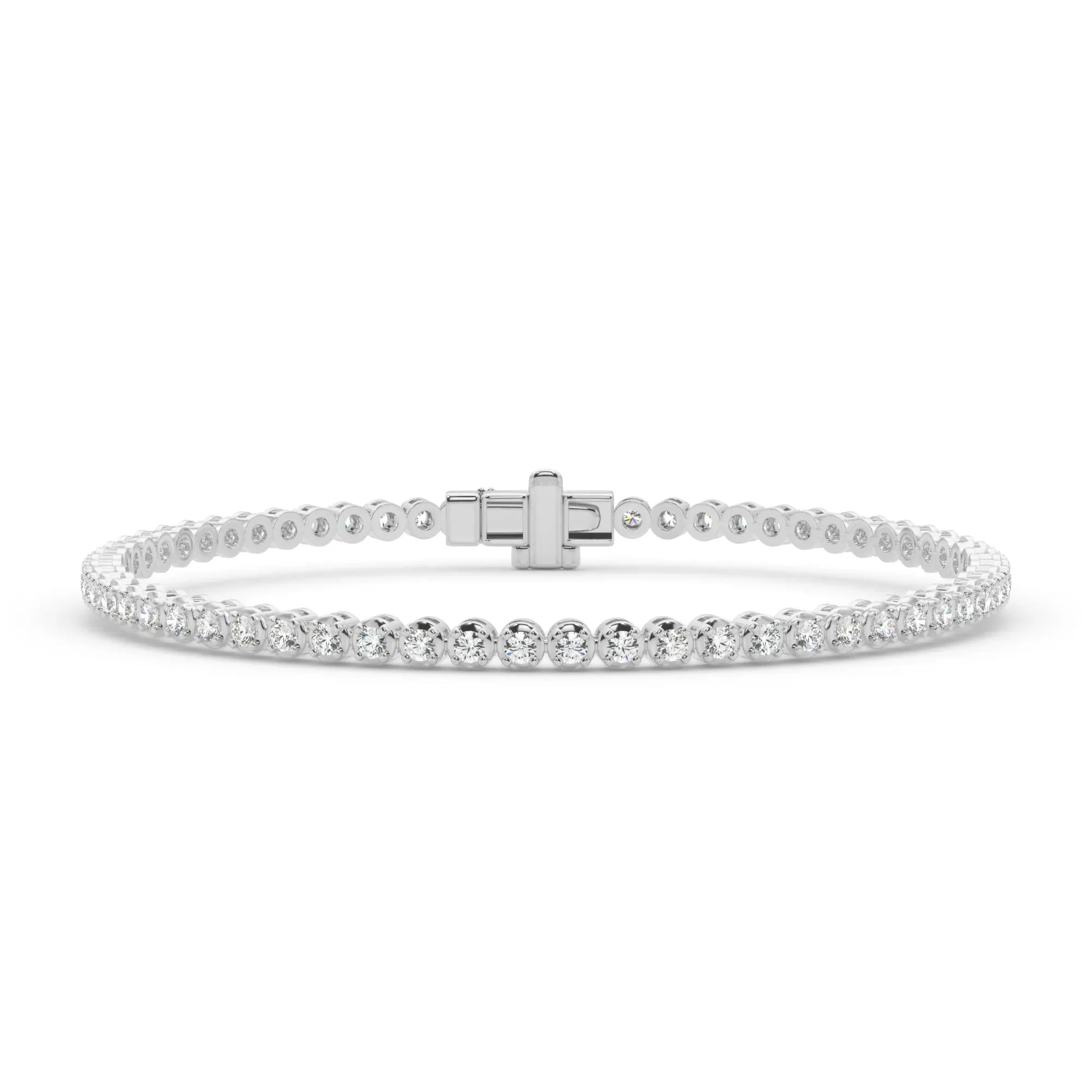 2 1/7 CT. Tw. Diamond Tennis Bracelet 10K White Gold Size 2.00mm