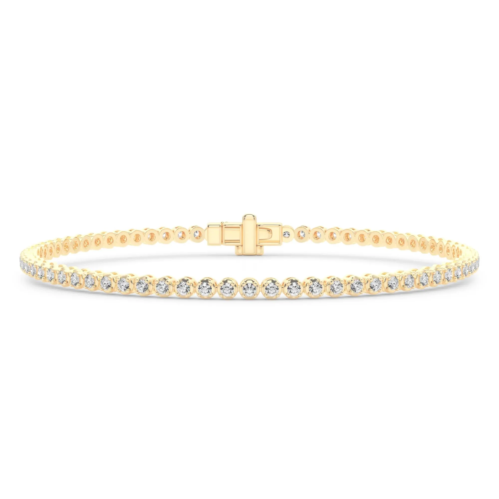 1/10 CT. Tw. Diamond Tennis Bracelet 10K Yellow Gold Size 2.00mm