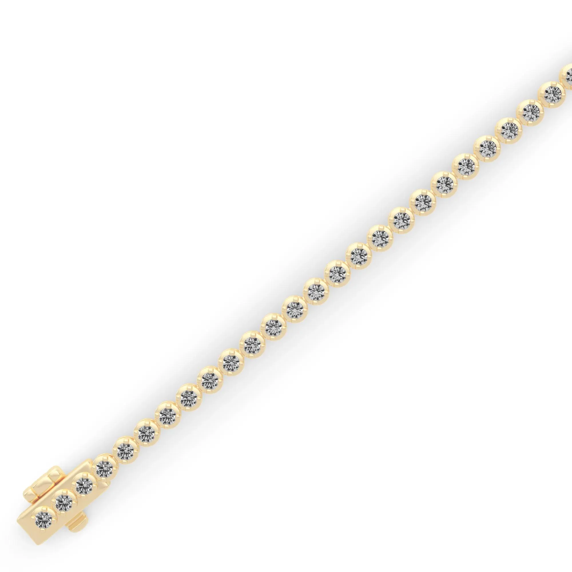 1/10 CT. Tw. Diamond Tennis Bracelet 10K Yellow Gold Size 2.00mm - Image 3