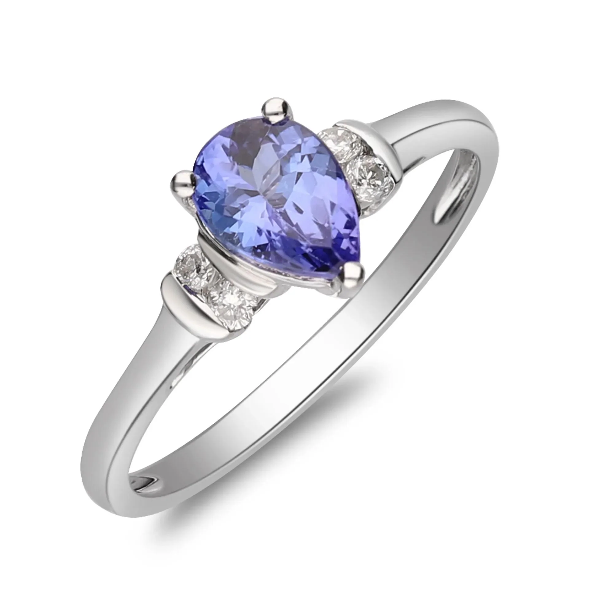 1/10 CT. Tw. Tanzanite and Diamond Ring 10K White Gold Size 6 2mm - Image 4