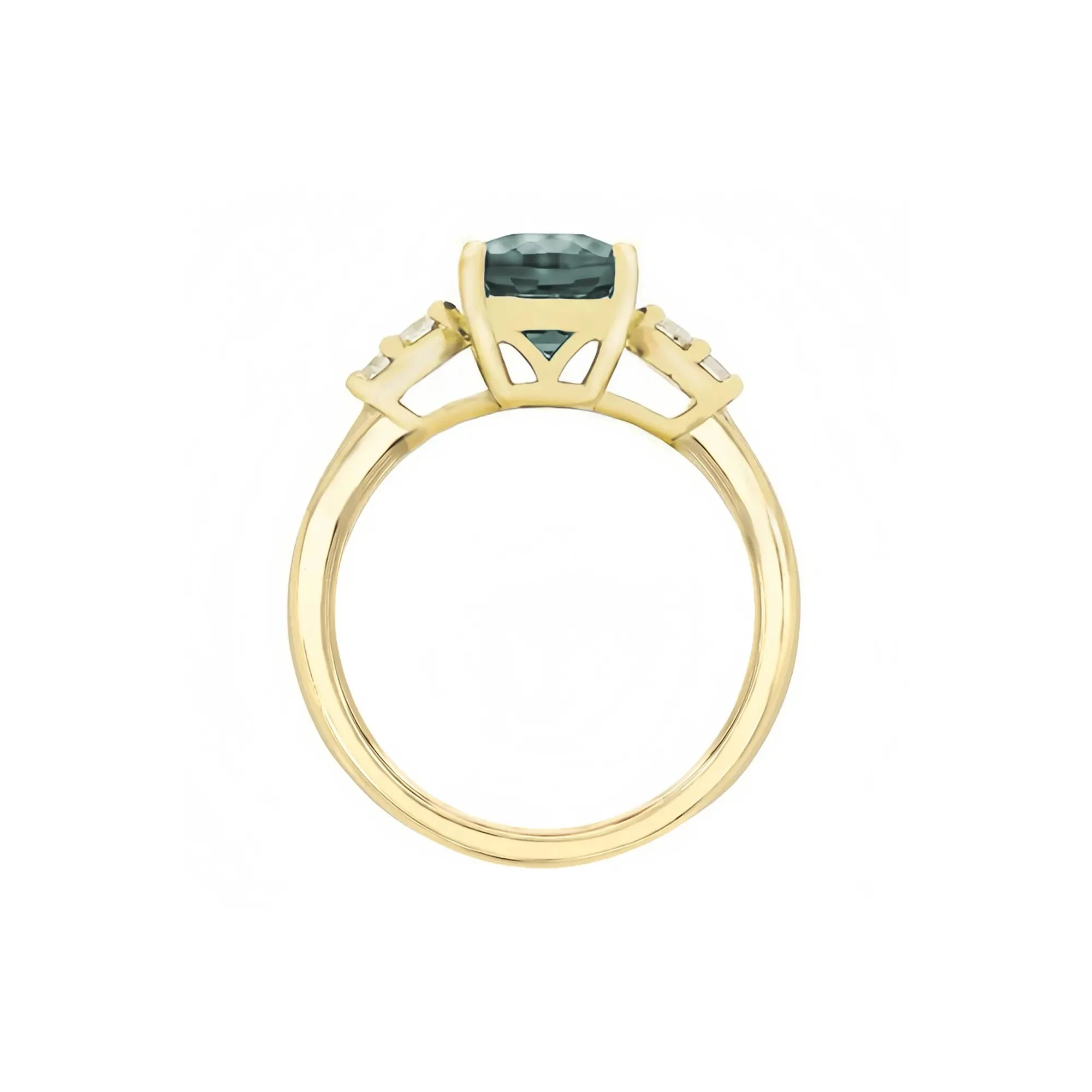 1/7 CT. Tw. Lab-Created Alexandrite and Diamond Ring 10K Yellow Gold Round Brilliant Cut Size 8 1mm - Image 2