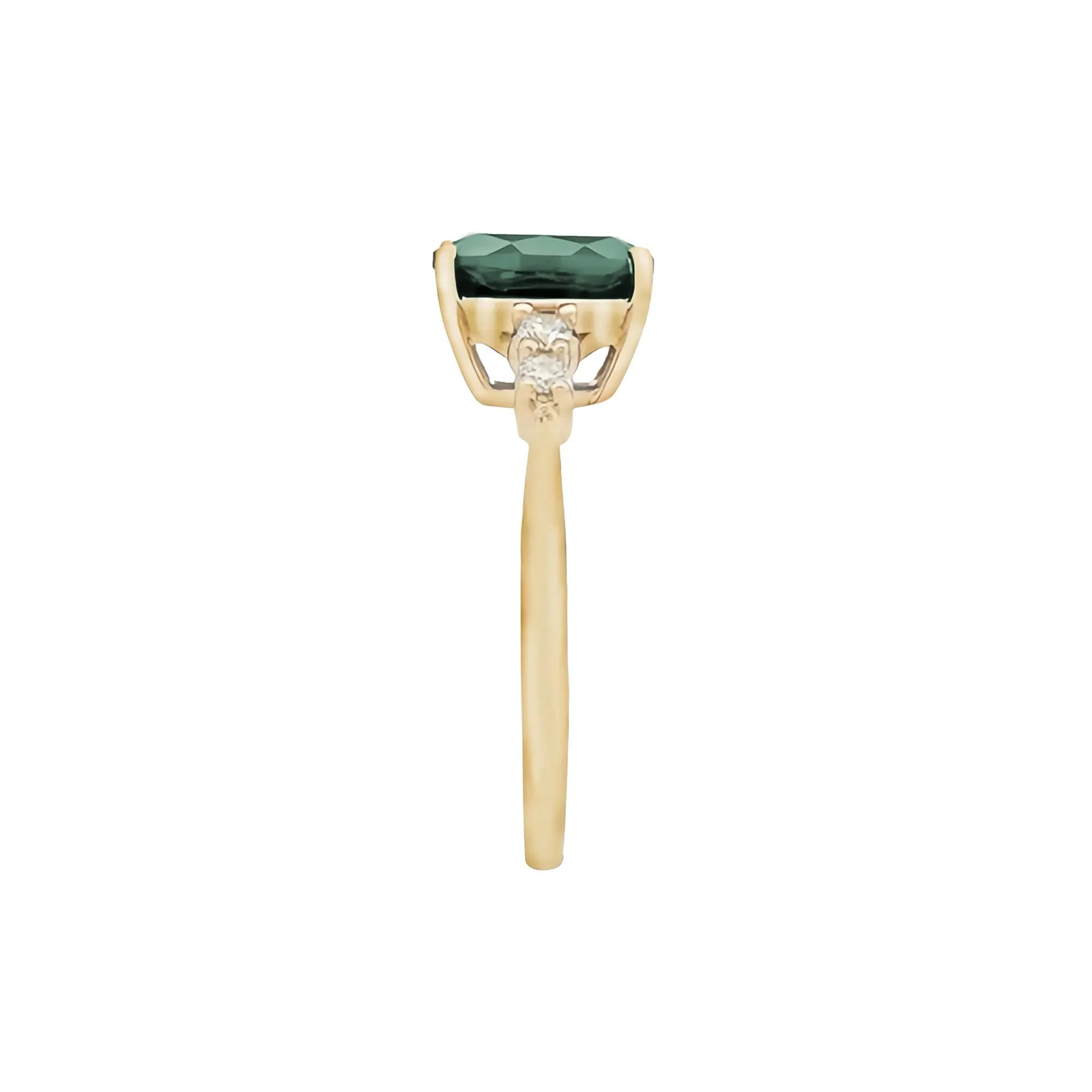 1/7 CT. Tw. Lab-Created Alexandrite and Diamond Ring 10K Yellow Gold Round Brilliant Cut Size 8 1mm - Image 3
