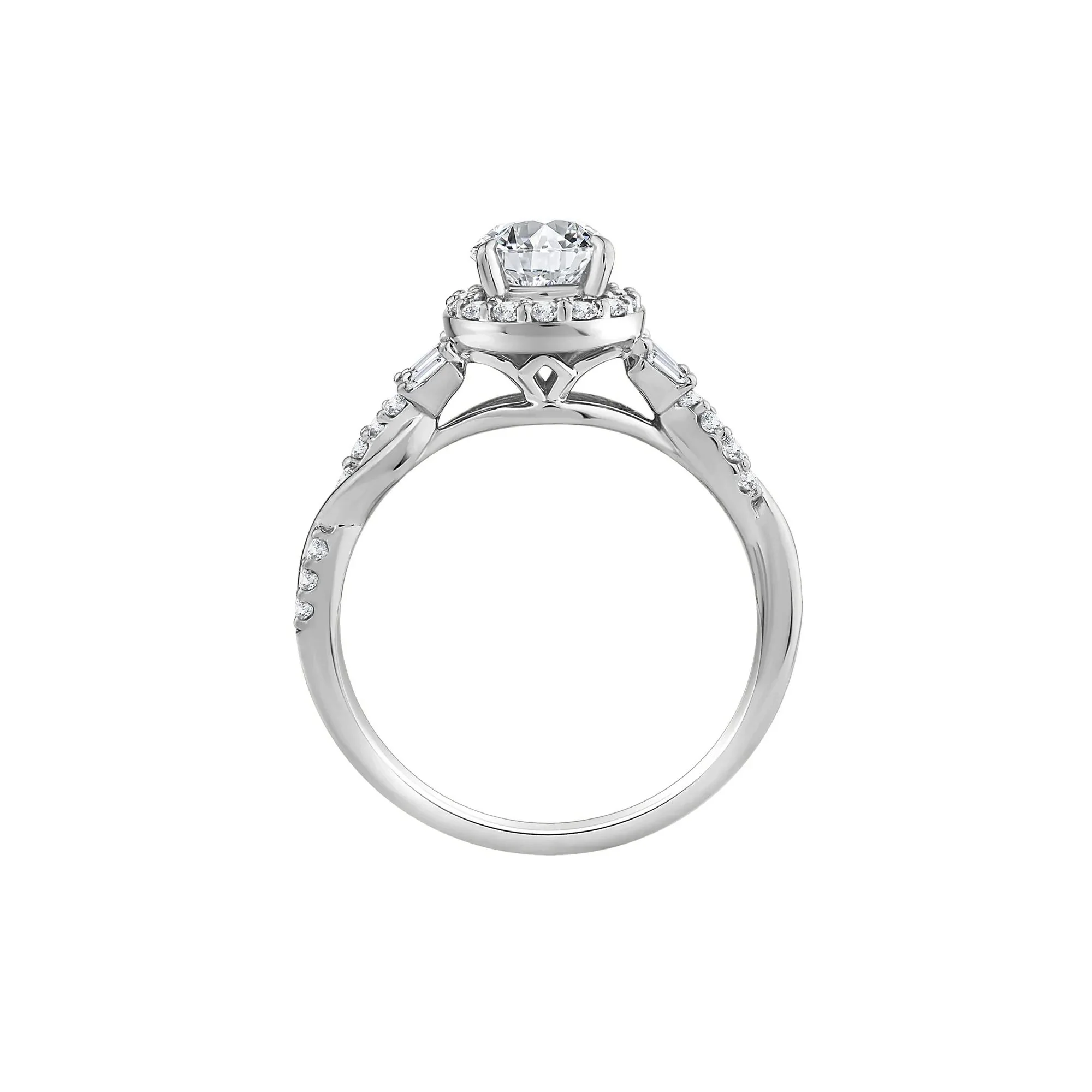 1 CT. Tw. Lab Grown Diamond Pear-Shaped Halo Engagement Ring 10K White Gold Round Brilliant Cut Size 7.5 - Image 2