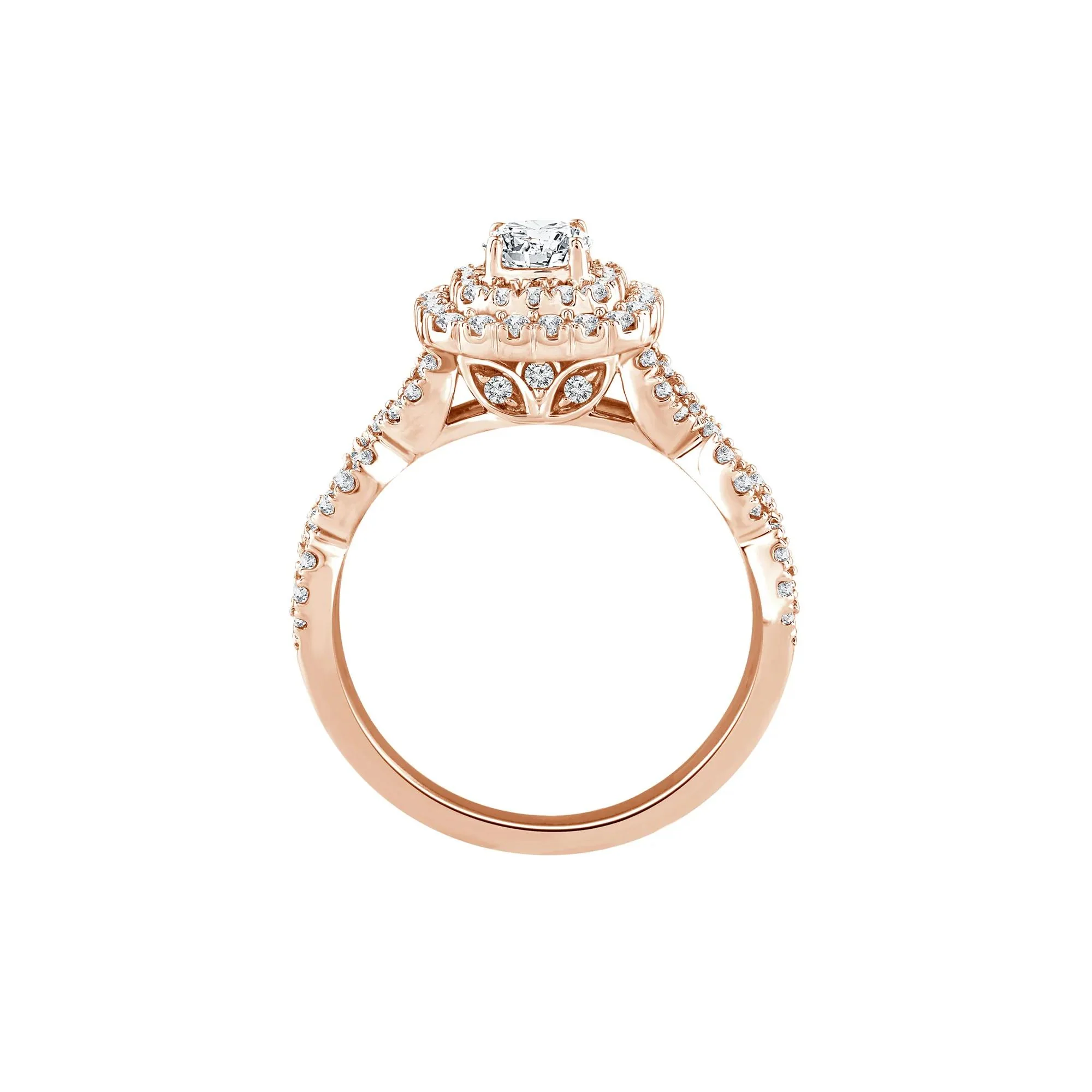 1 CT. Tw. Lab Grown Diamond Engagement Ring 10K Rose Gold Round Brilliant Cut Size 7 1mm - Image 2