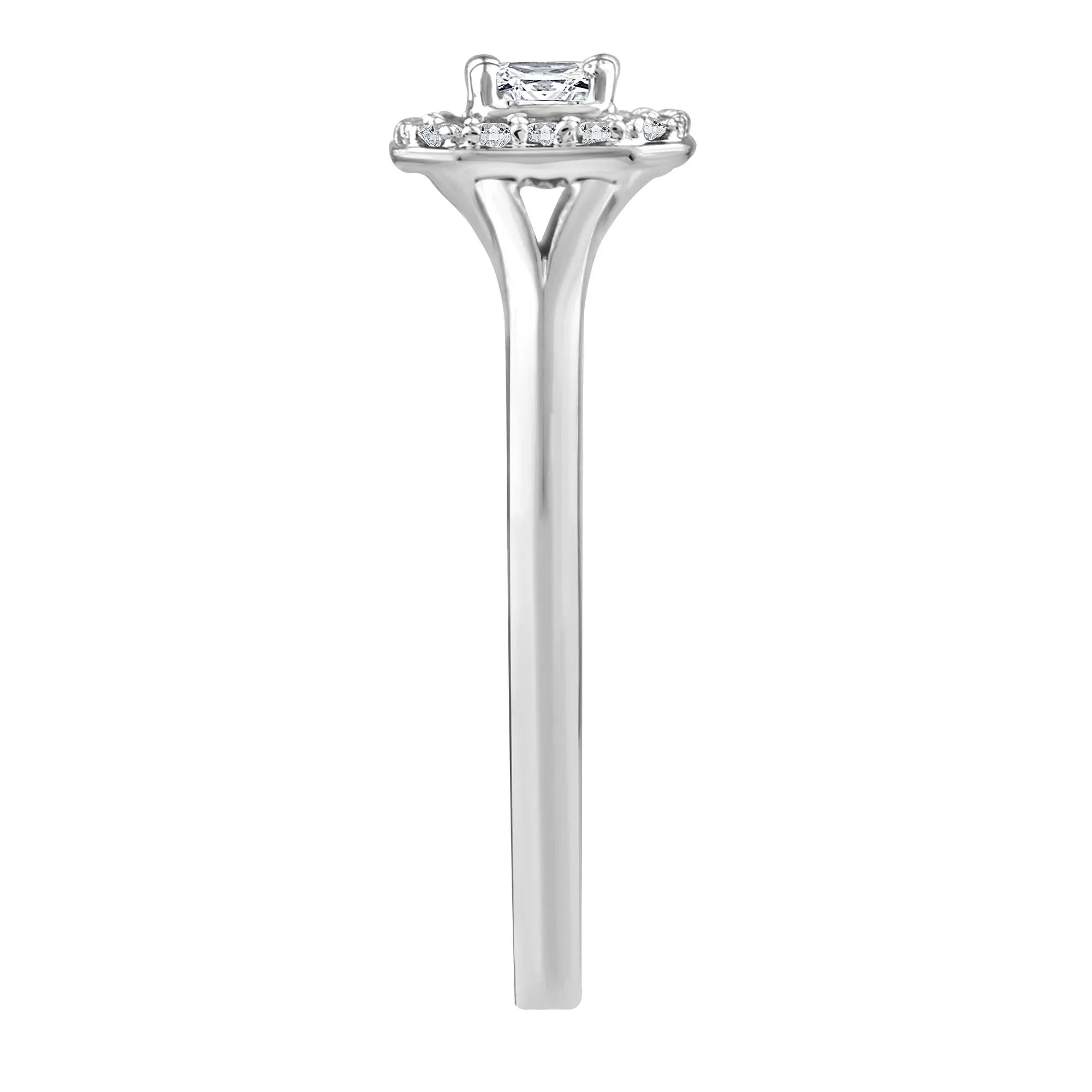 1/7 CT. Tw. Diamond and Blue Sapphire Promise Ring 10K White Gold Round Brilliant Cut Size 9 2mm - Image 3