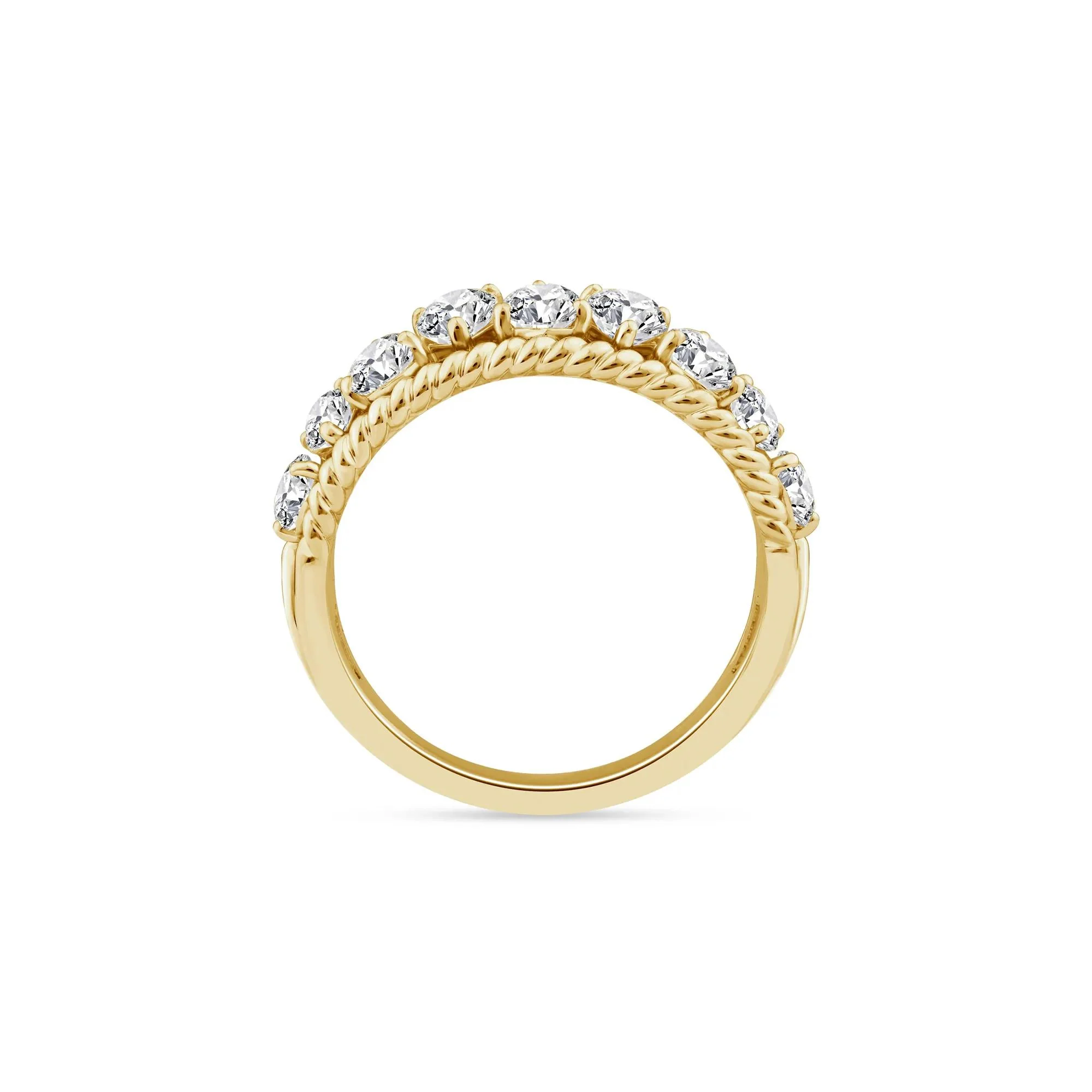 2 CT. Tw. Lab Grown Diamond Pear-Shaped Band Ring 14K Yellow Gold Size 8.5 - Image 2