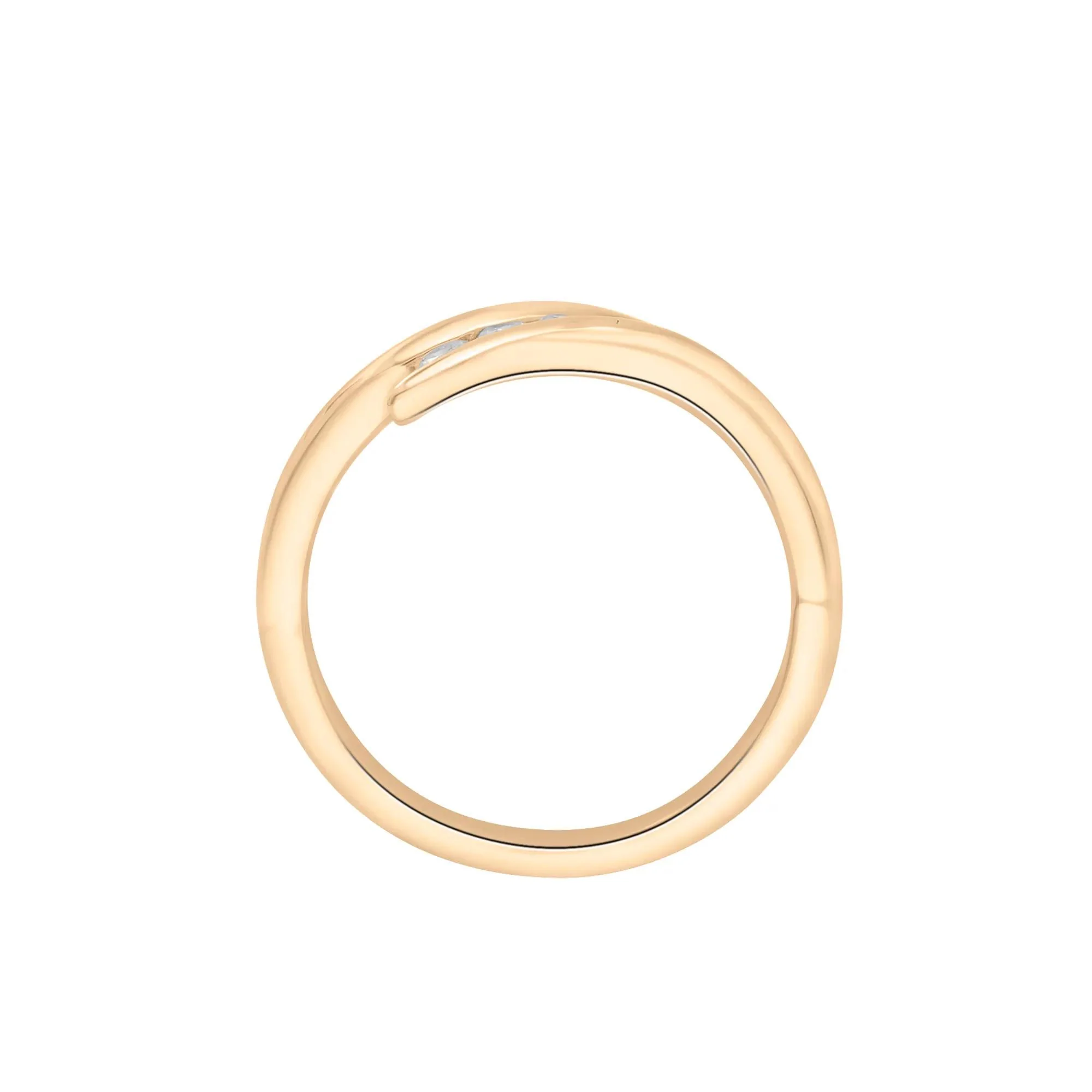 1/4 CT. Tw. Diamond Bypass Ring 10K Yellow Gold Round Brilliant Cut Size 8.5 2mm - Image 5