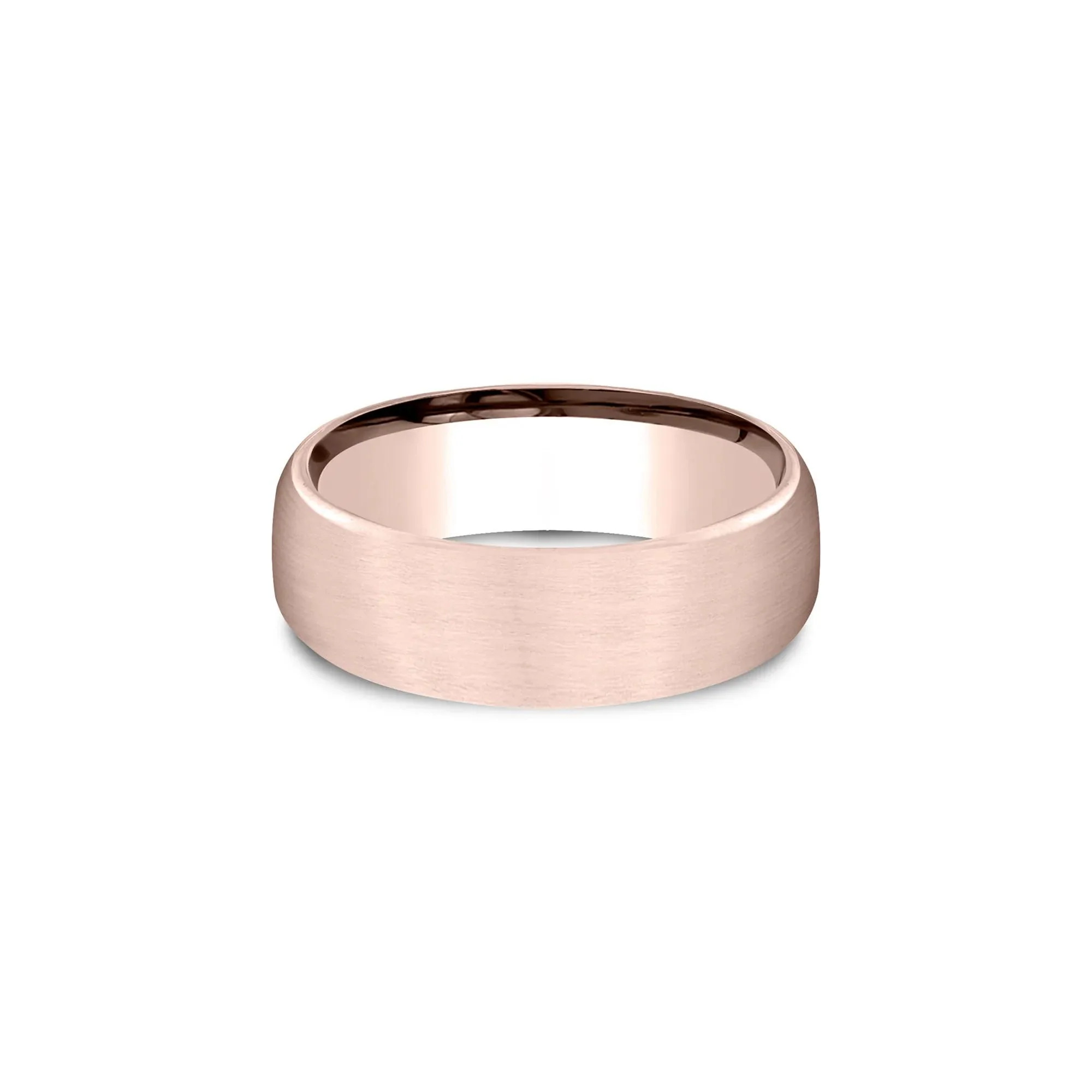 Wedding Band Ring 14K Rose Gold Size 9 7.5mm