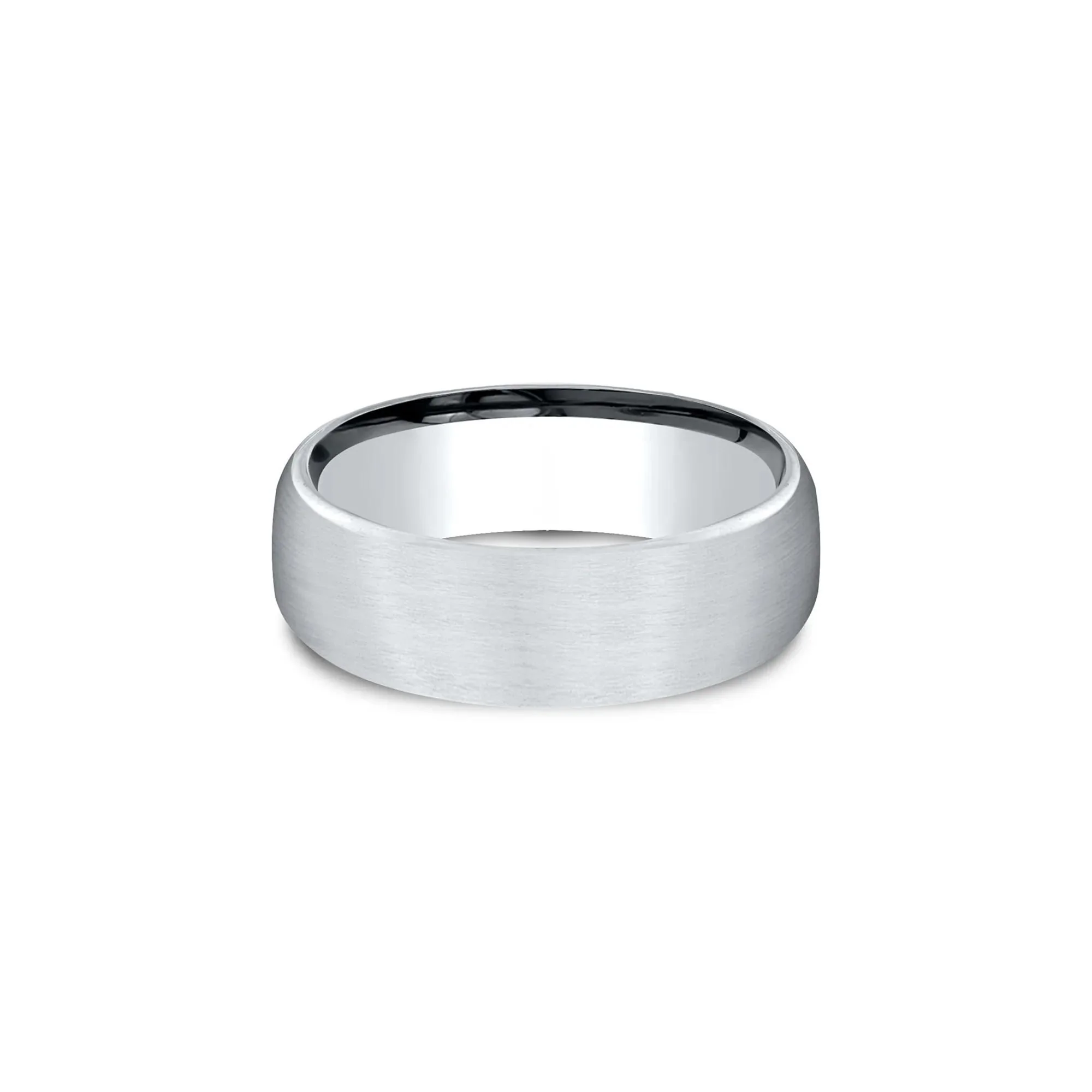 Wedding Band Ring 14K White Gold Size 4.5 7.5mm