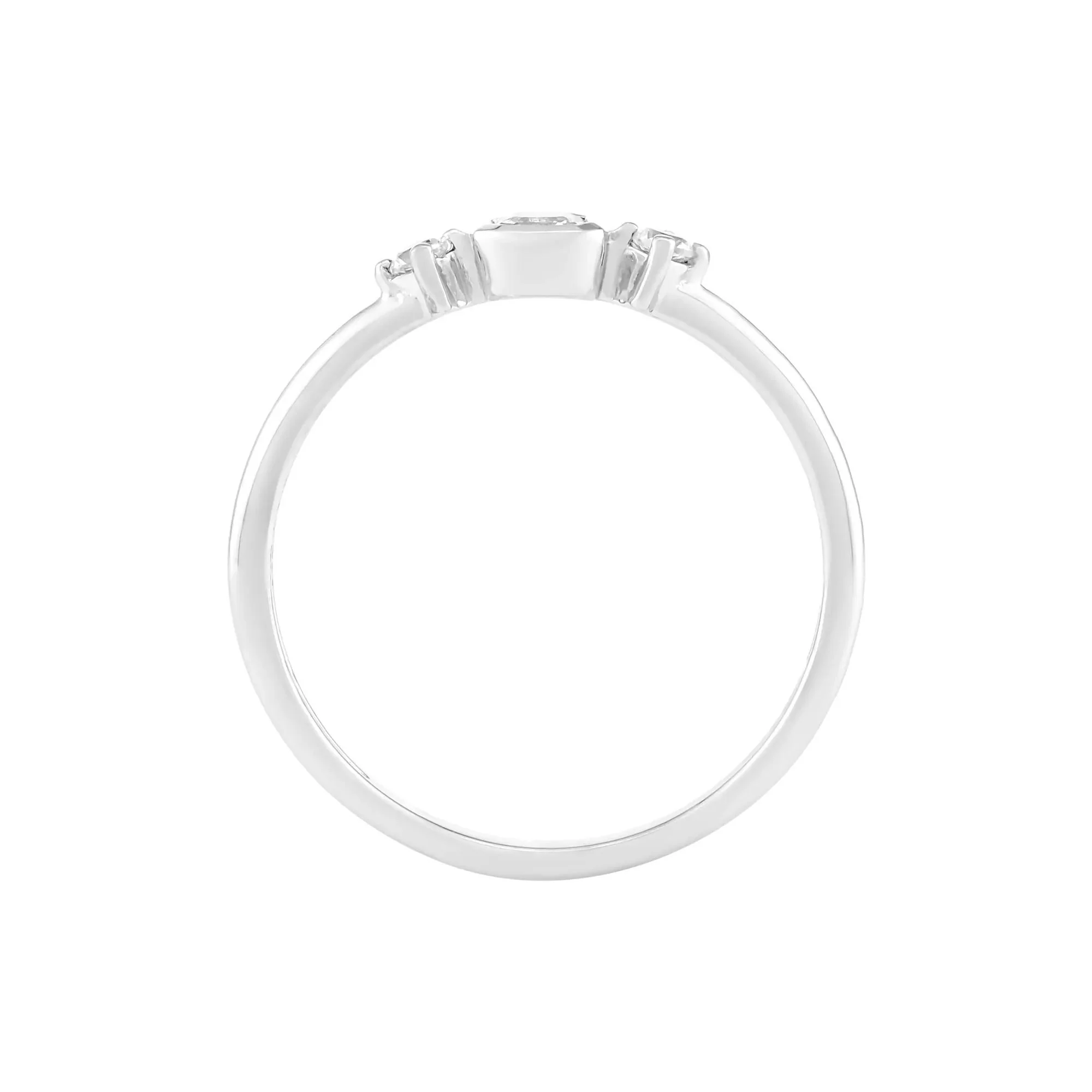 Asscher-Cut Lab-Created White Sapphire Stack Ring .925 Sterling Silver Size 5 1.5mm - Image 3