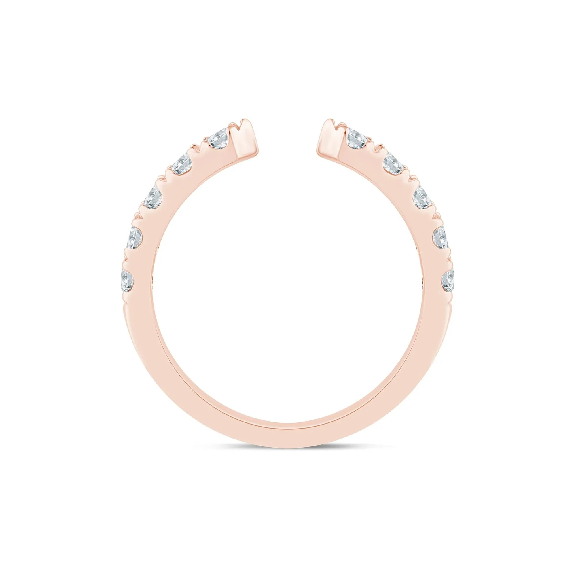 5/8 CT. Tw. Lab Grown Diamond Open Anniversary Band Ring 10K Rose Gold Round Brilliant Cut Size 5.5 2.5mm - Image 5