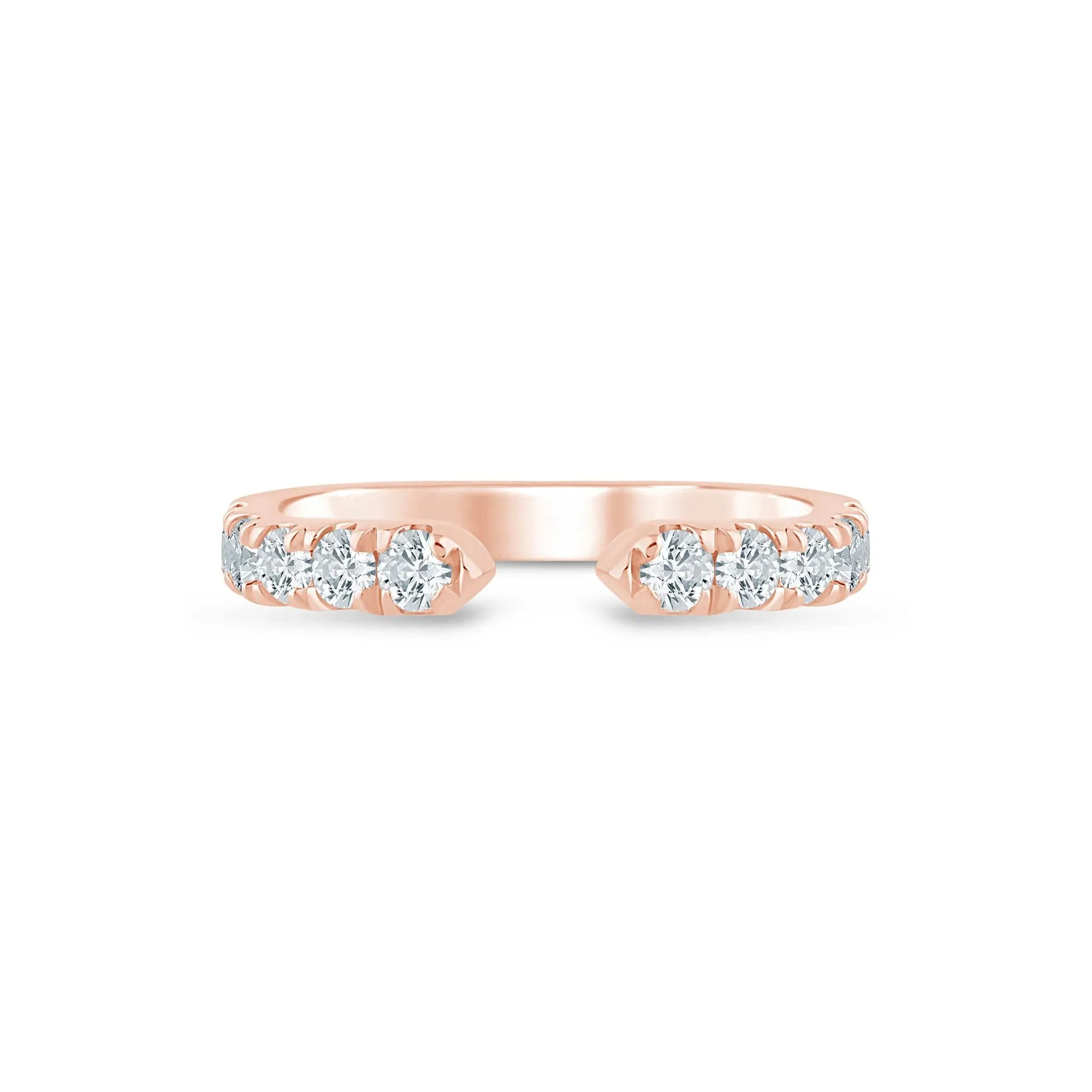 5/8 CT. Tw. Lab Grown Diamond Open Anniversary Band Ring 10K Rose Gold Round Brilliant Cut Size 7 2.5mm - Image 4