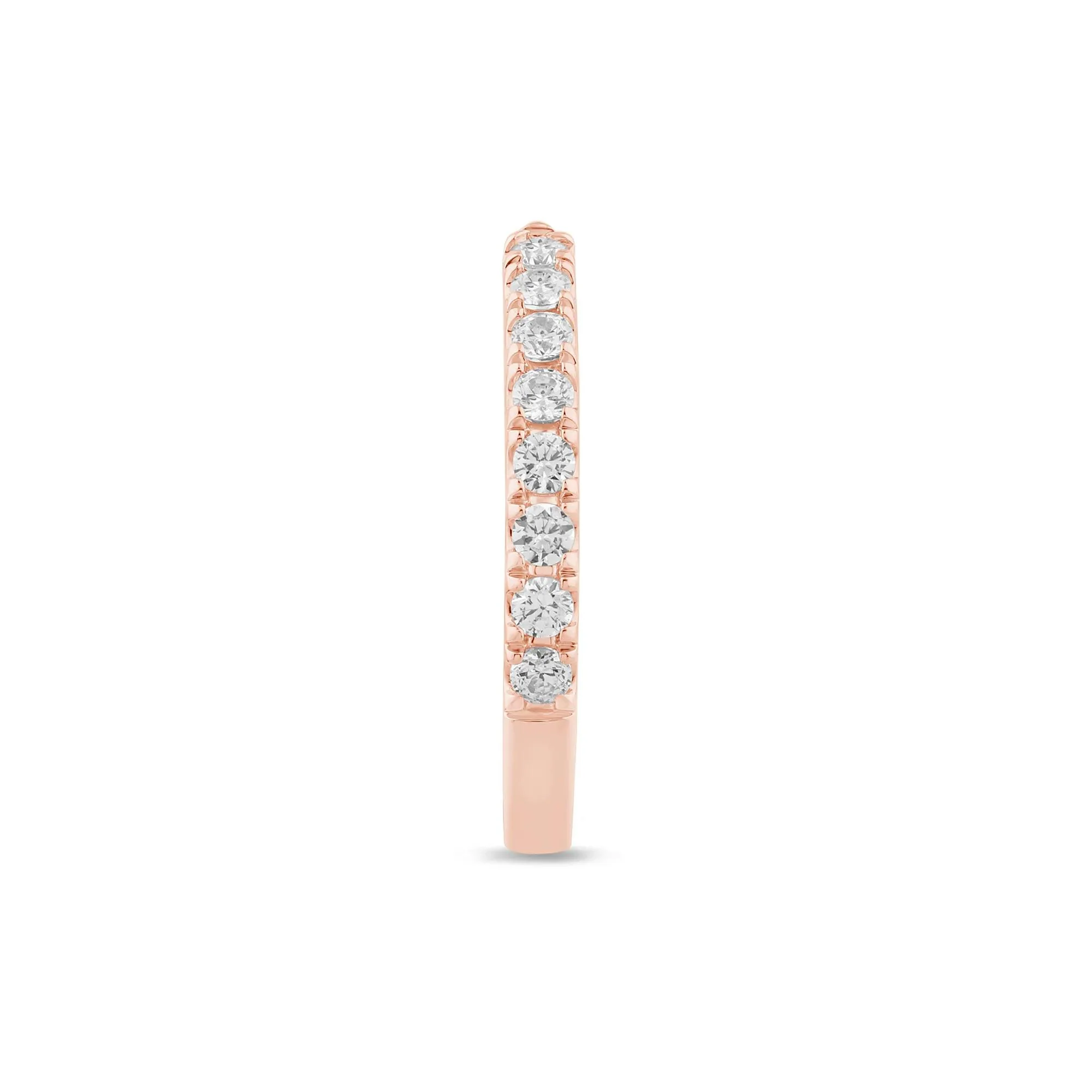 5/8 CT. Tw. Lab Grown Diamond Open Anniversary Band Ring 10K Rose Gold Round Brilliant Cut Size 7.5 2.5mm - Image 3