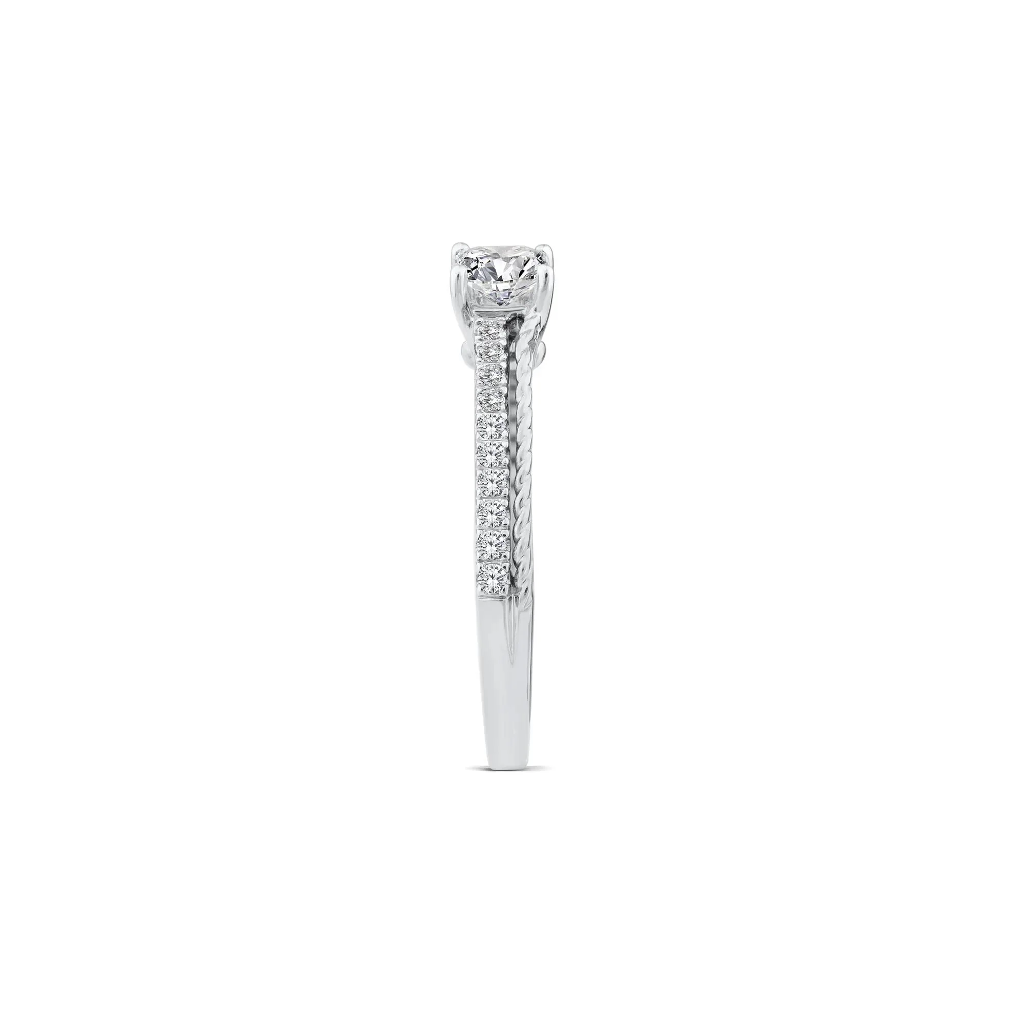 5/8 CT. Tw. Princess-Cut Diamond Engagement Ring 14K White Gold Round Brilliant Cut Size 9 2mm - Image 3