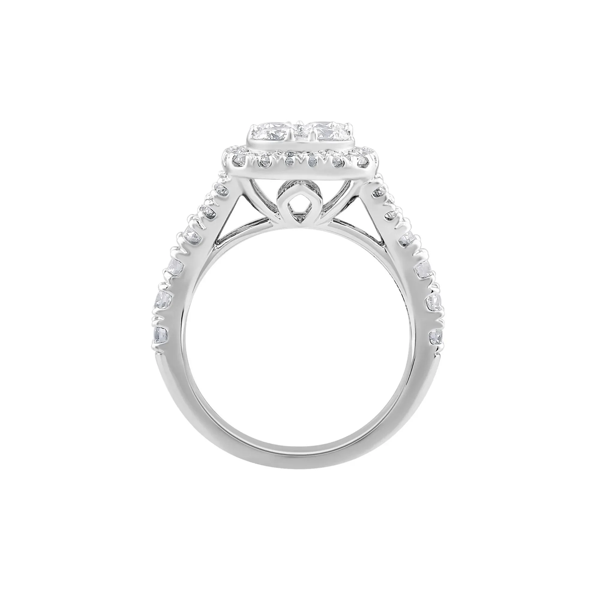 2 CT. Tw. Lab Grown Diamond Composite Engagement Ring 14K White Gold Round Brilliant Cut Size 6.5 - Image 2