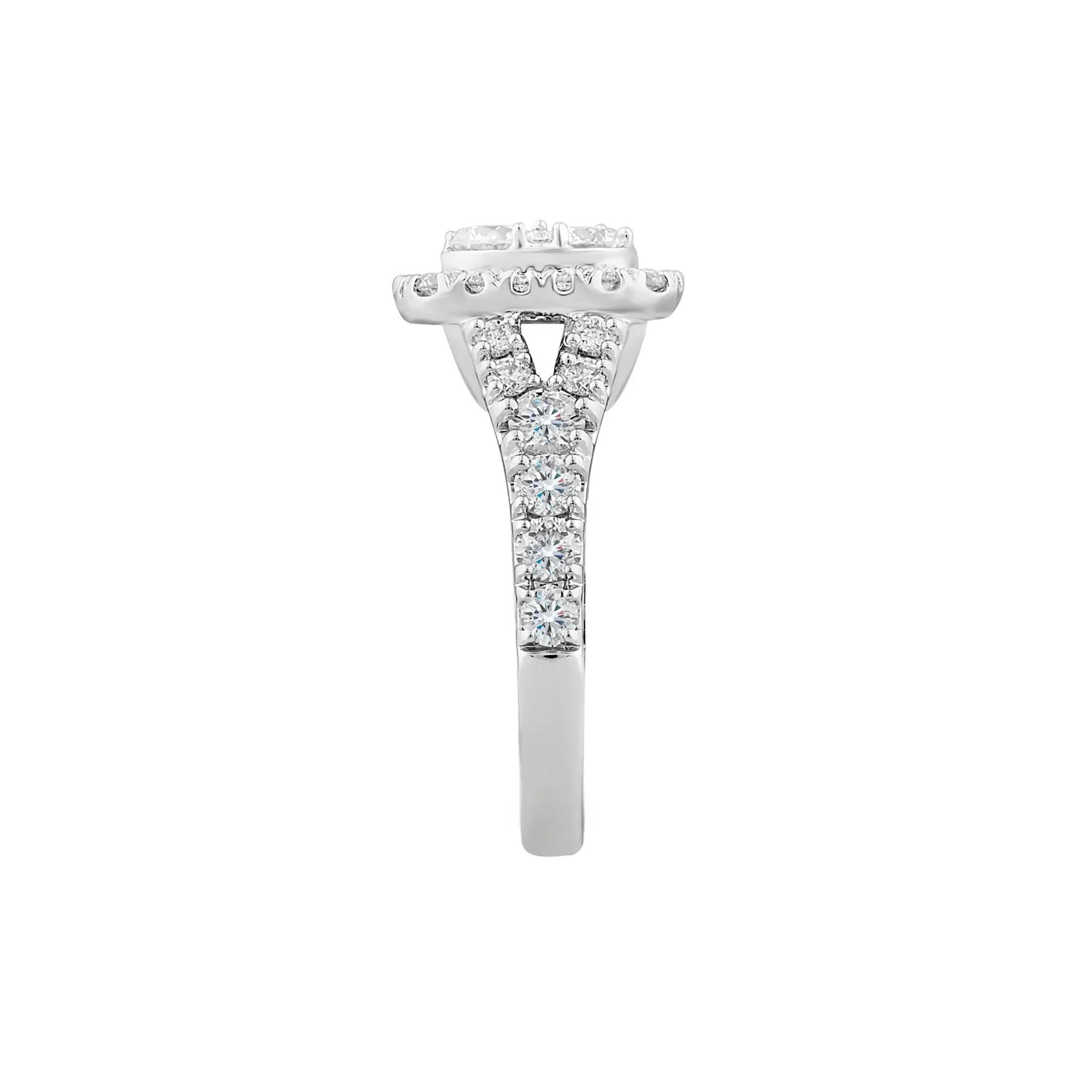 2 CT. Tw. Lab Grown Diamond Composite Engagement Ring 14K White Gold Round Brilliant Cut Size 7 - Image 3