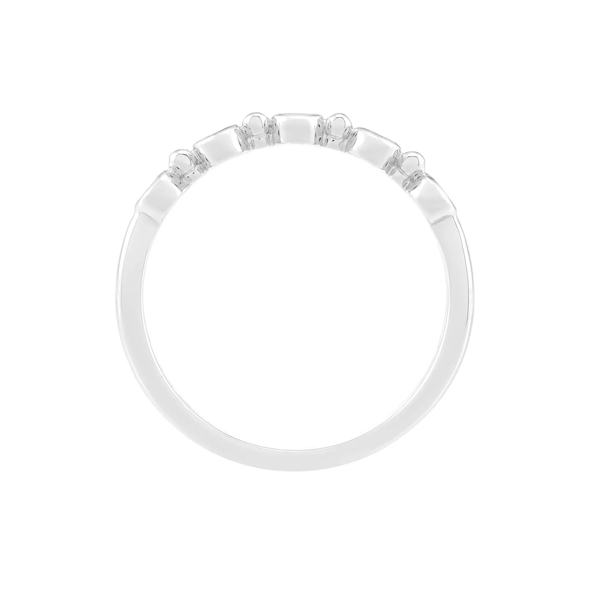 Citrine Bezel Stack Ring .925 Sterling Silver Round Brilliant Cut White Size 10 2mm - Image 2
