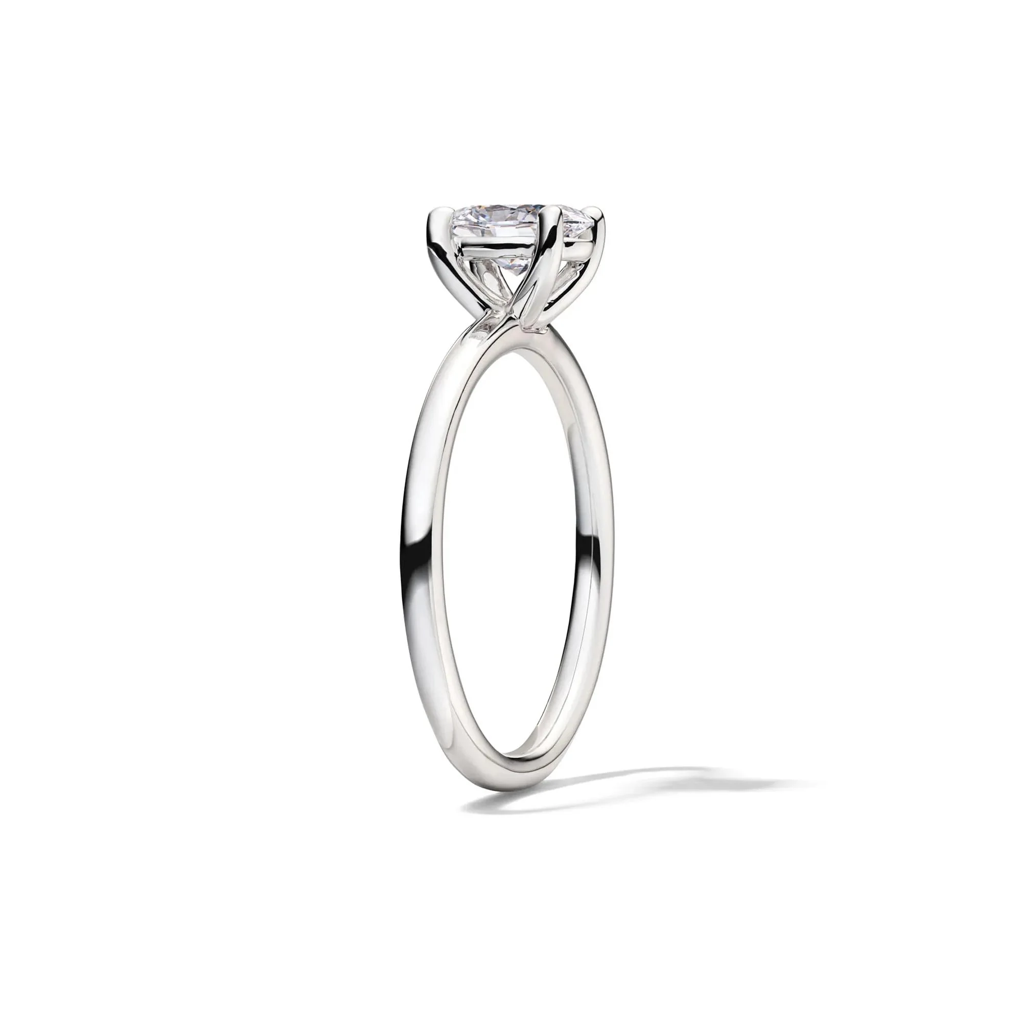 Lab Grown Diamond Solitaire Oval Engagement Ring 14K White Gold (1/2 CT.) Size 8.5 2mm - Image 2