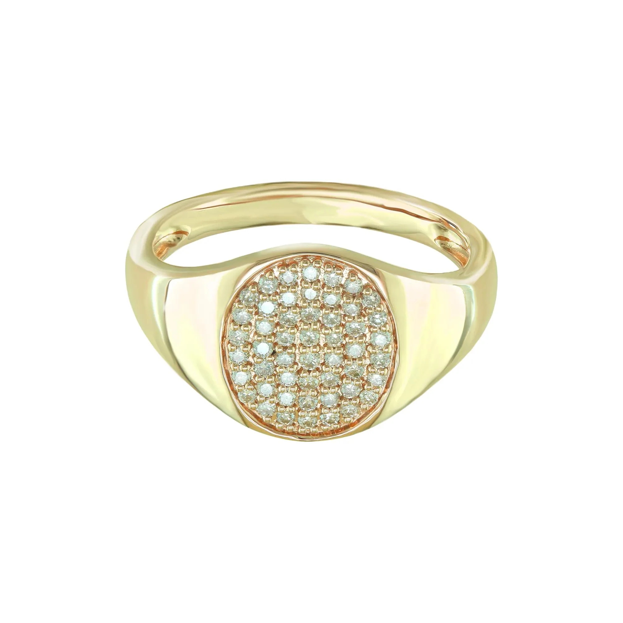1/4 CT. Tw. Diamond Oval Ring 10K Yellow Gold Size 6.5 1mm