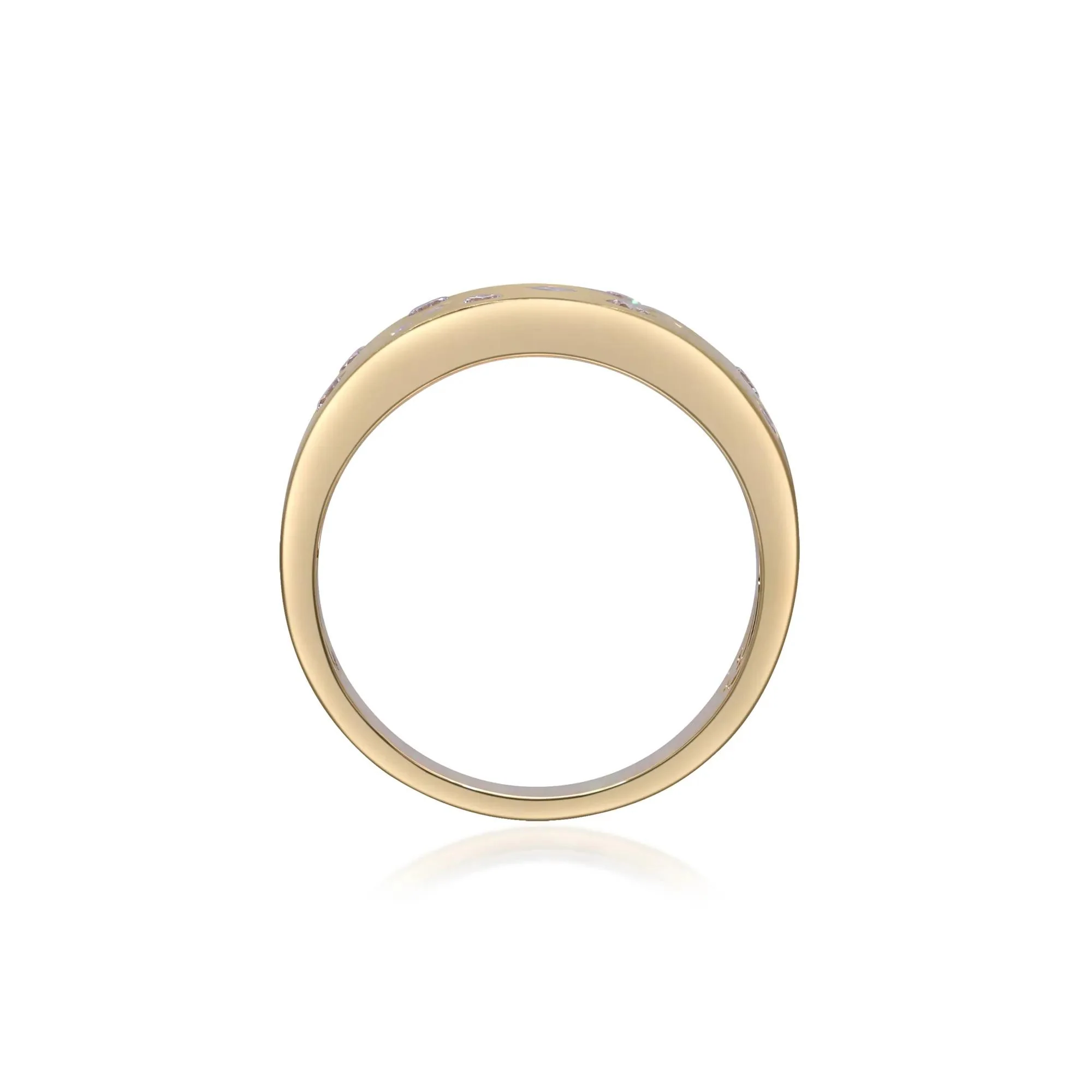 Multi-Cut Diamond Ring 10K Yellow Gold Size 6 2mm - Image 5