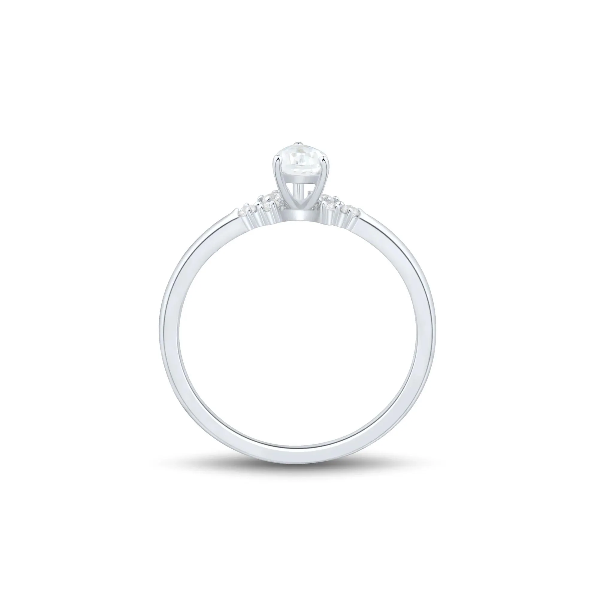 3/8 CT. Tw. Lab Grown Diamond Promise Ring 10K White Gold Size 6.5 1mm - Image 2