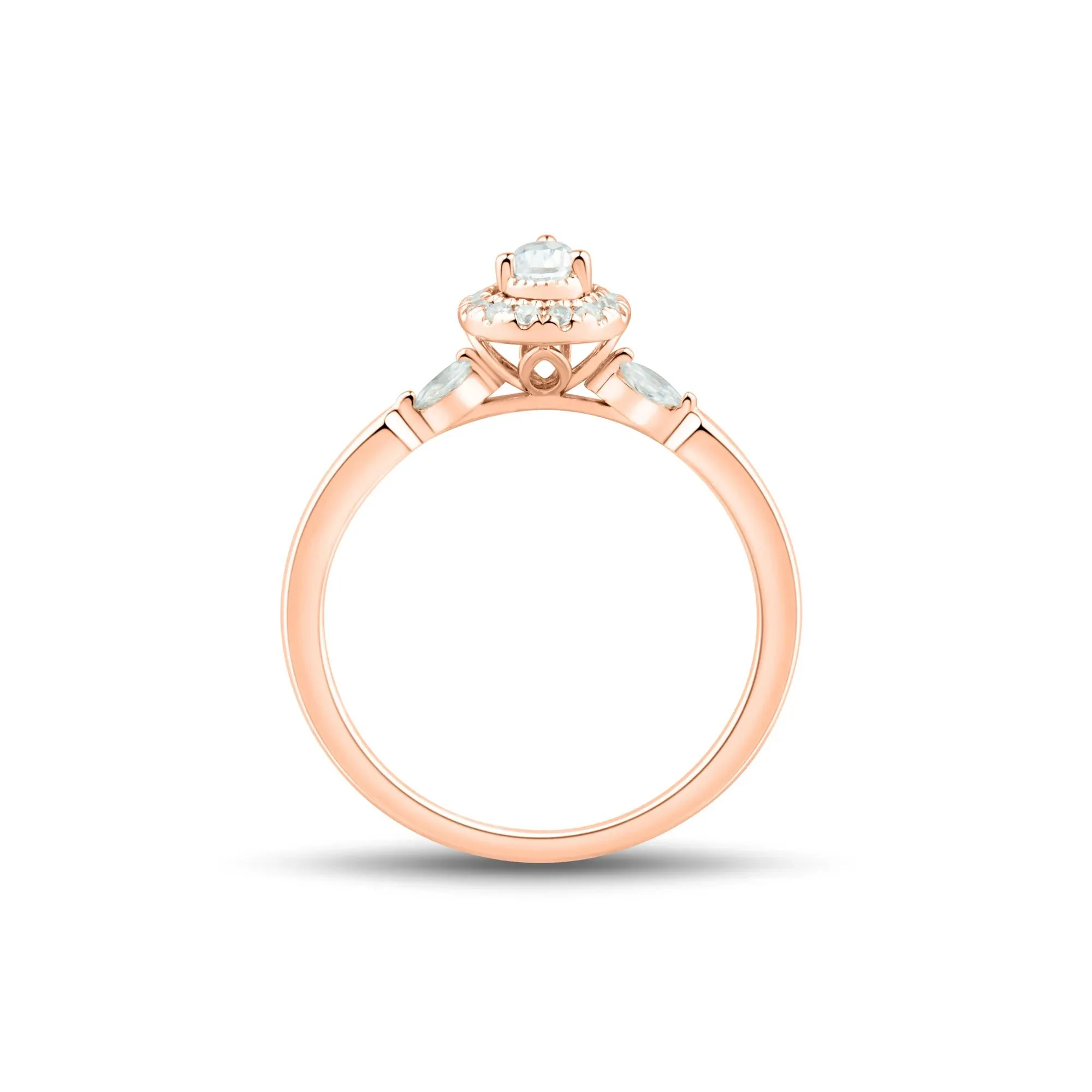 1/3 CT. Tw. Lab Grown Diamond Ring 10K Rose Gold Size 5 1mm - Image 2