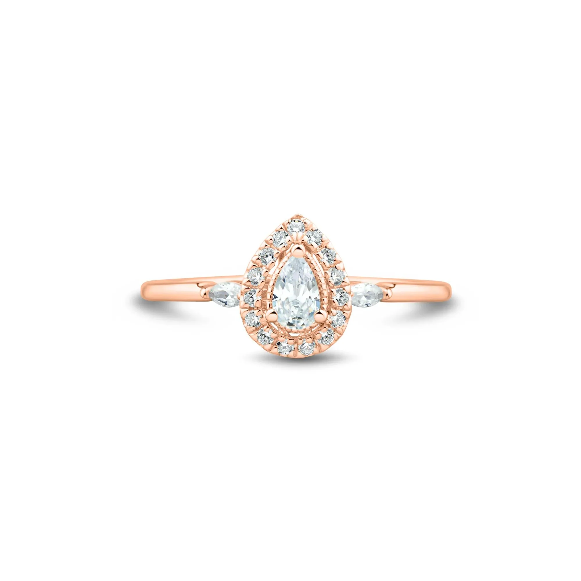 1/3 CT. Tw. Lab Grown Diamond Ring 10K Rose Gold Size 8.5 1mm