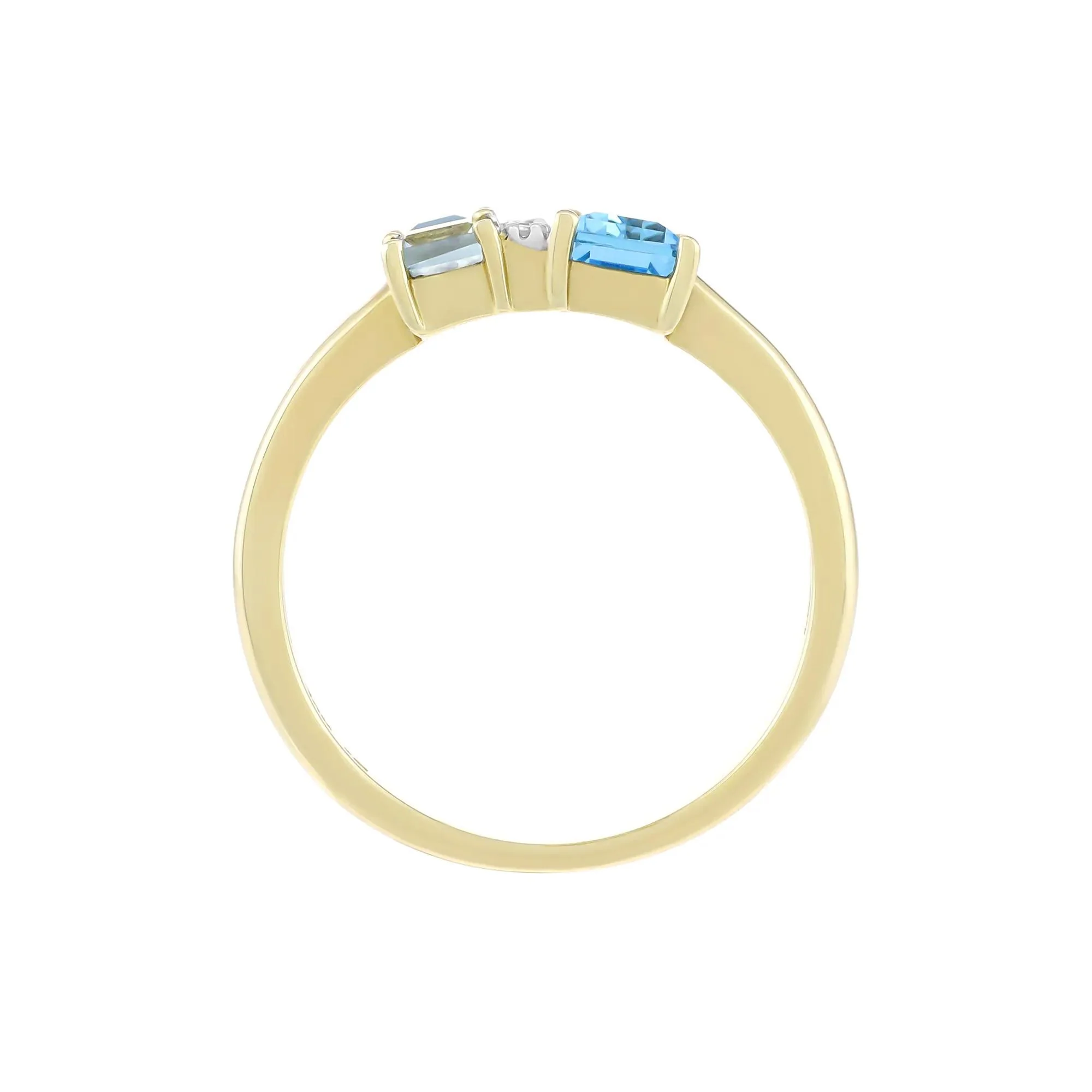 Blue Topaz London Blue Topaz and Diamond Accent Ring 10K Yellow Gold Size 7.5 2mm - Image 2