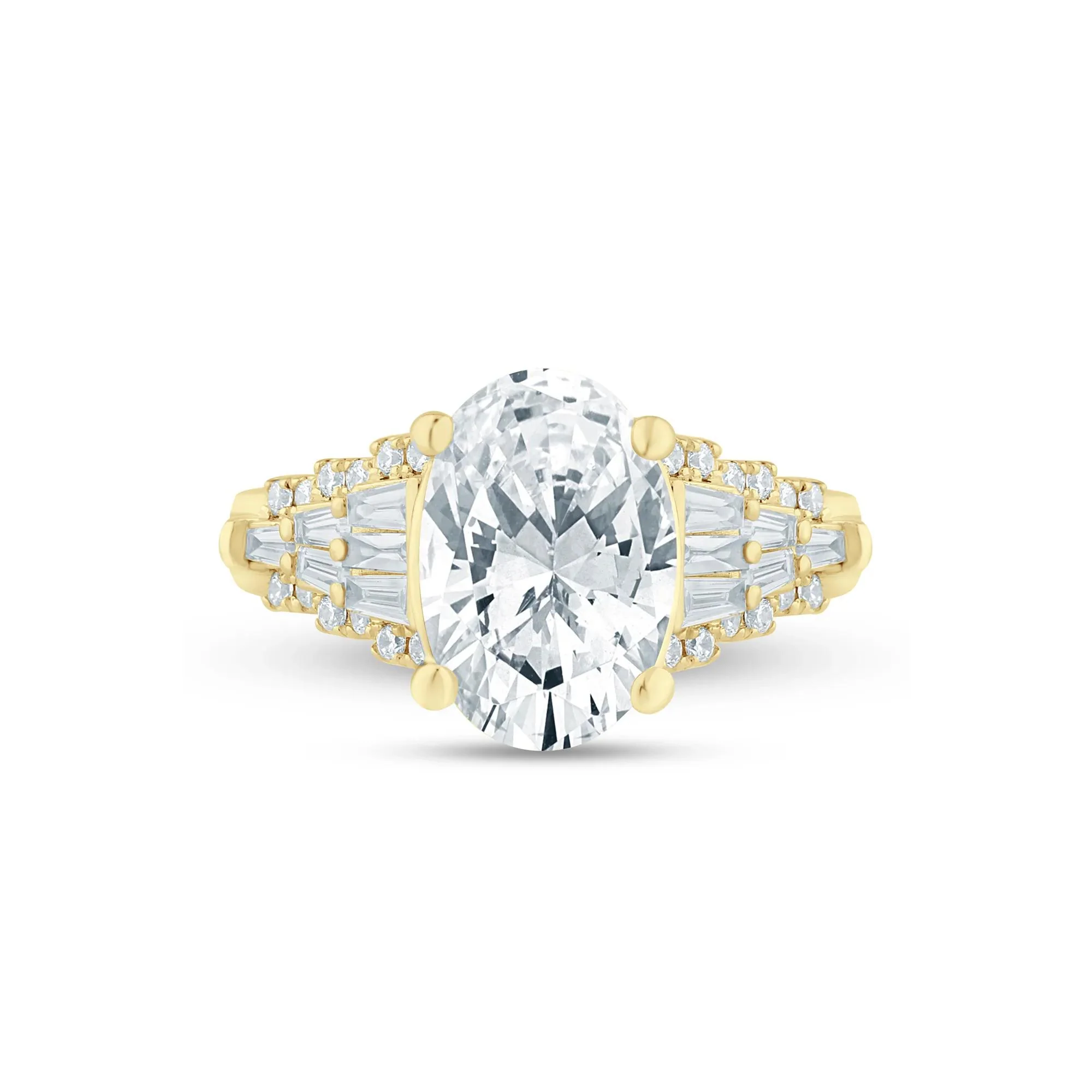 12 CT. Tw. Lab Grown Diamond Oval Engagement Ring 14K Yellow Gold (3 /) Size 6 2mm