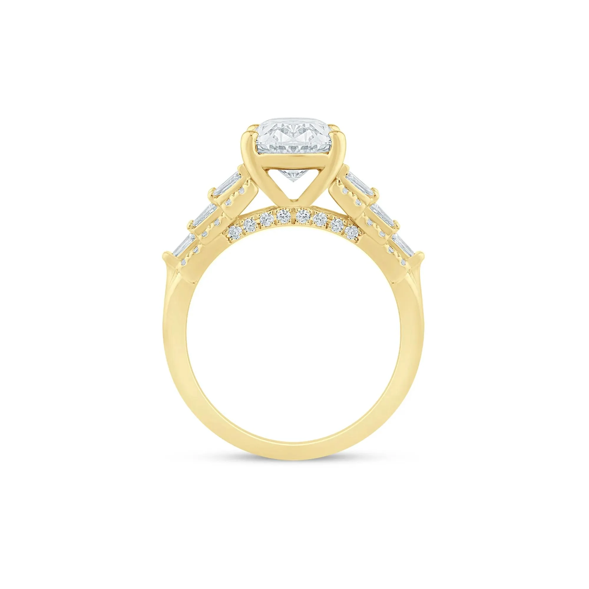 12 CT. Tw. Lab Grown Diamond Oval Engagement Ring 14K Yellow Gold (3 /) Size 8 2mm - Image 2