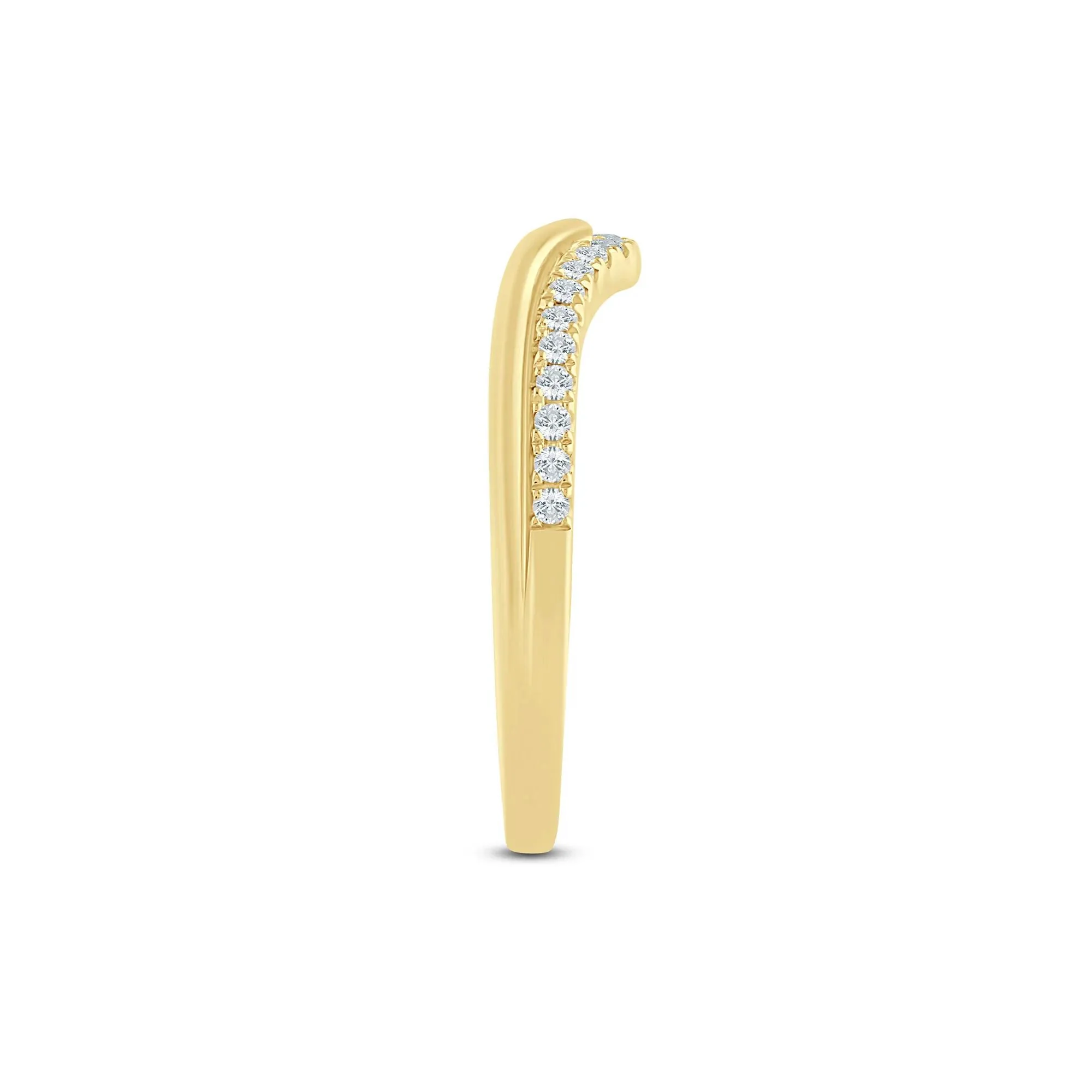 1/7 CT. Tw. Lab Grown Diamond Contour Band Ring 14K Yellow Gold Size 6 1.5mm - Image 3