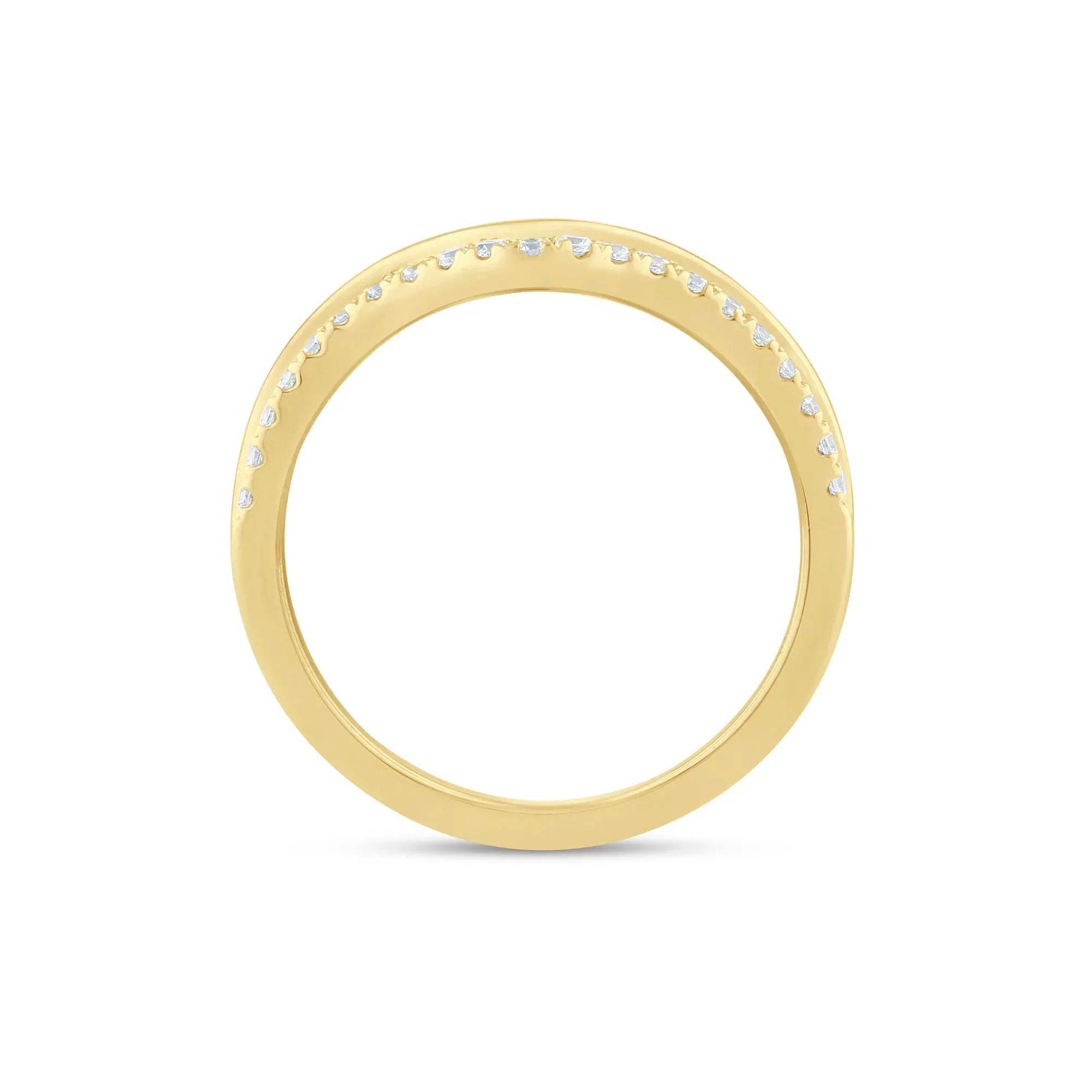 1/7 CT. Tw. Lab Grown Diamond Contour Band Ring 14K Yellow Gold Size 7 1.5mm - Image 2