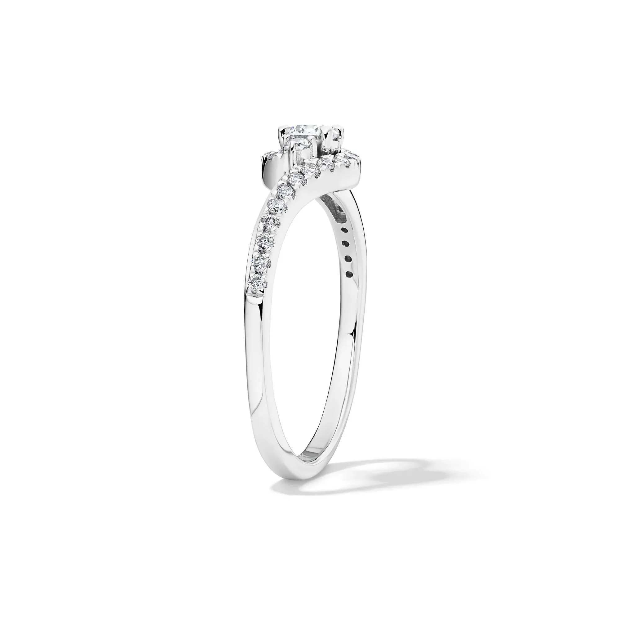 3/8 CT. Tw. Lab Grown Diamond Promise Ring .925 Sterling Silver White Size 8 1.5mm - Image 2