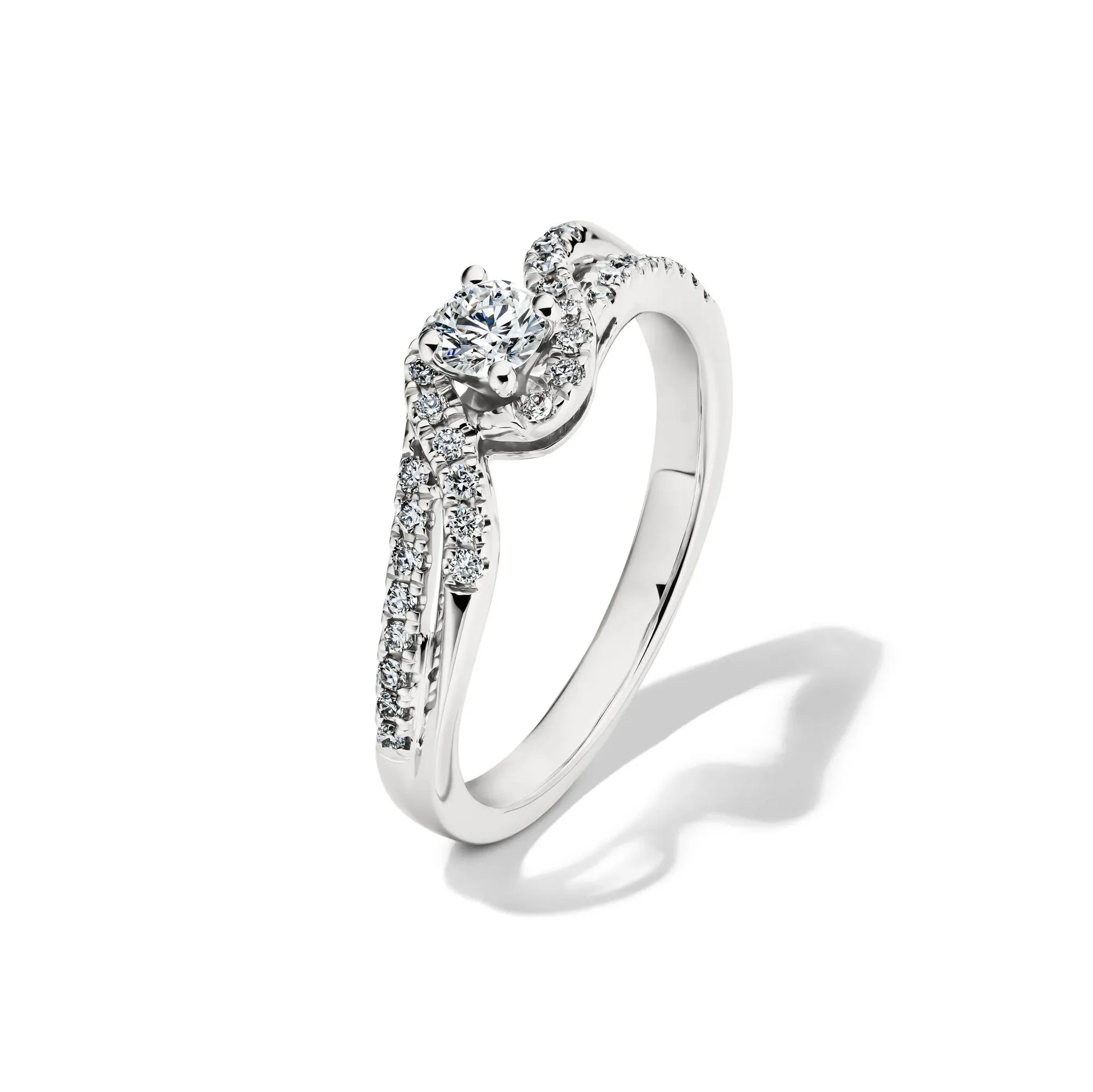 3/8 CT. Tw. Lab Grown Diamond Promise Ring .925 Sterling Silver White Size 7.5 2mm - Image 4