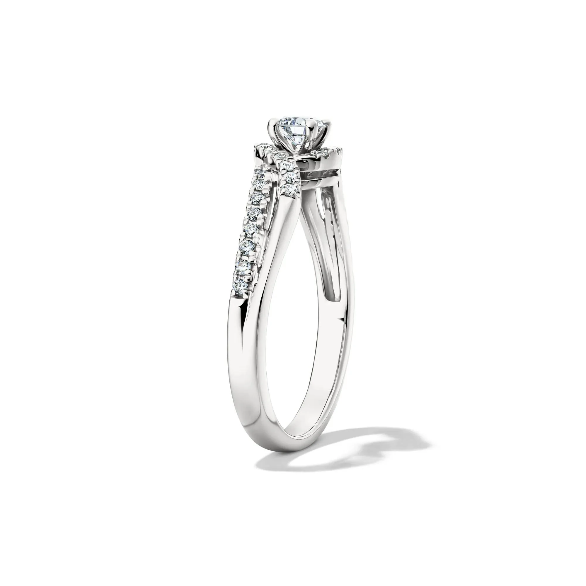 3/8 CT. Tw. Lab Grown Diamond Promise Ring .925 Sterling Silver White Size 8 2mm - Image 2