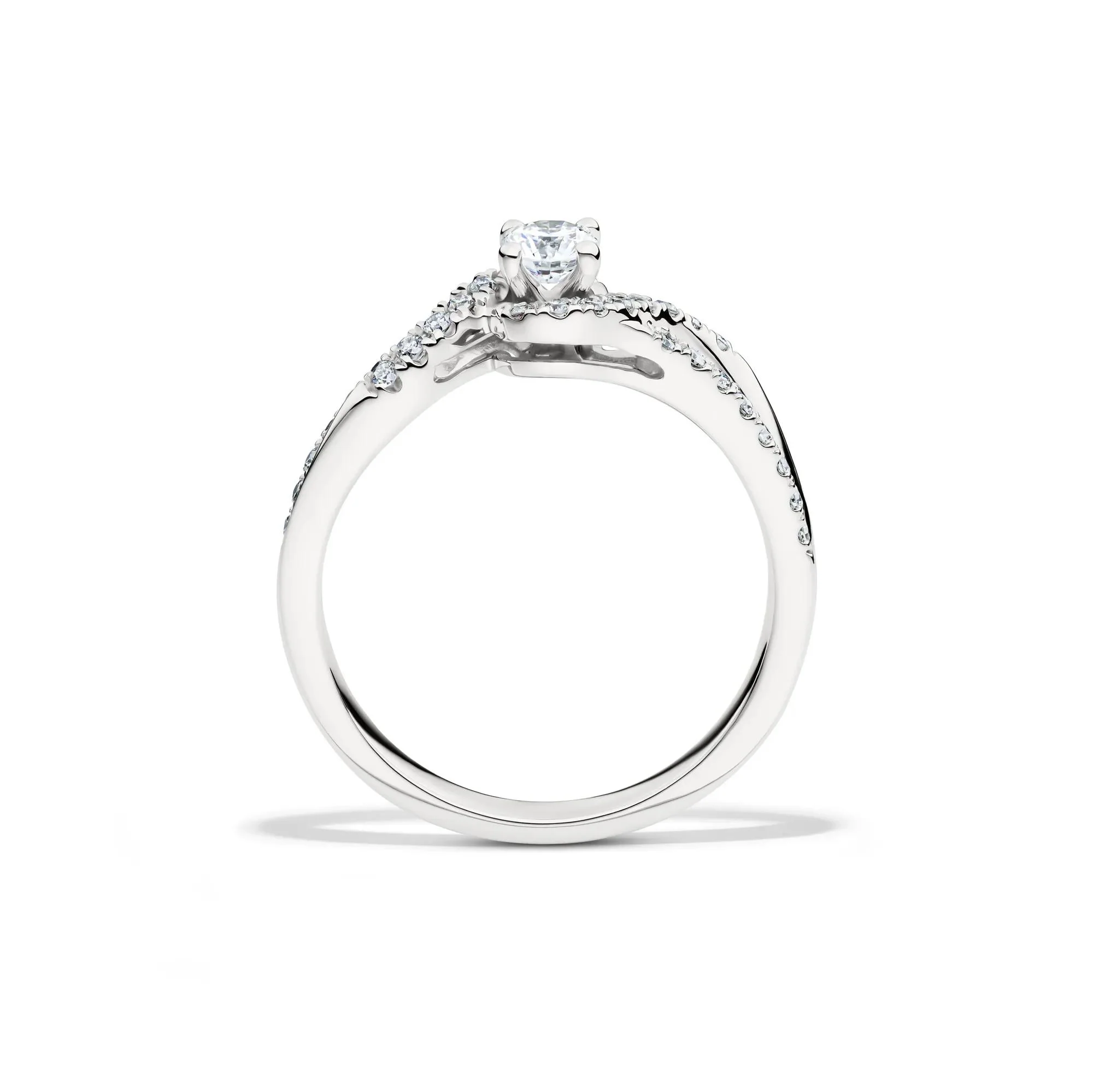 3/8 CT. Tw. Lab Grown Diamond Promise Ring .925 Sterling Silver White Size 8 2mm - Image 3