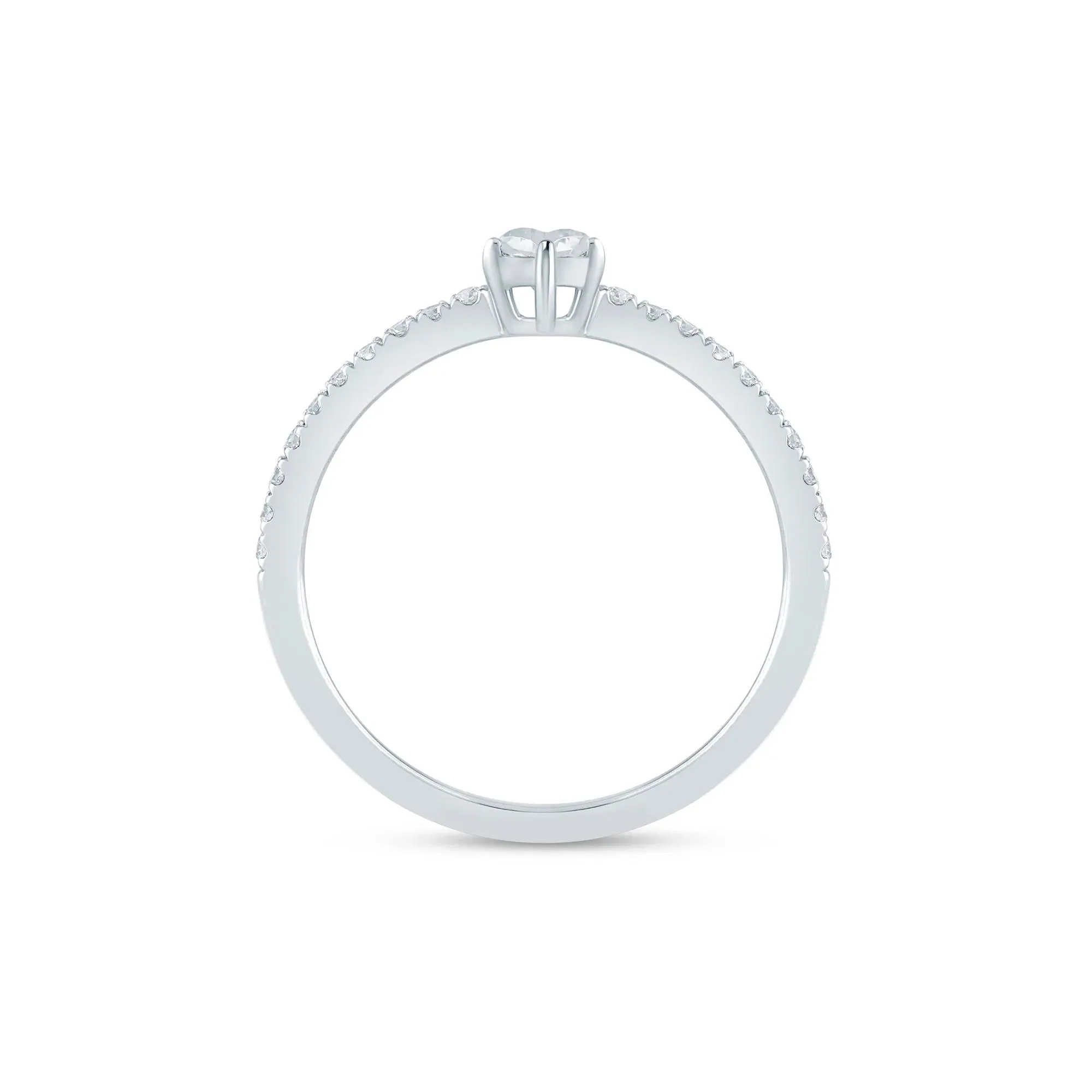 3/8 CT. Tw. Lab Grown Diamond Heart-Shaped Promise Ring .925 Sterling Silver White Size 6.5 1.5mm - Image 2