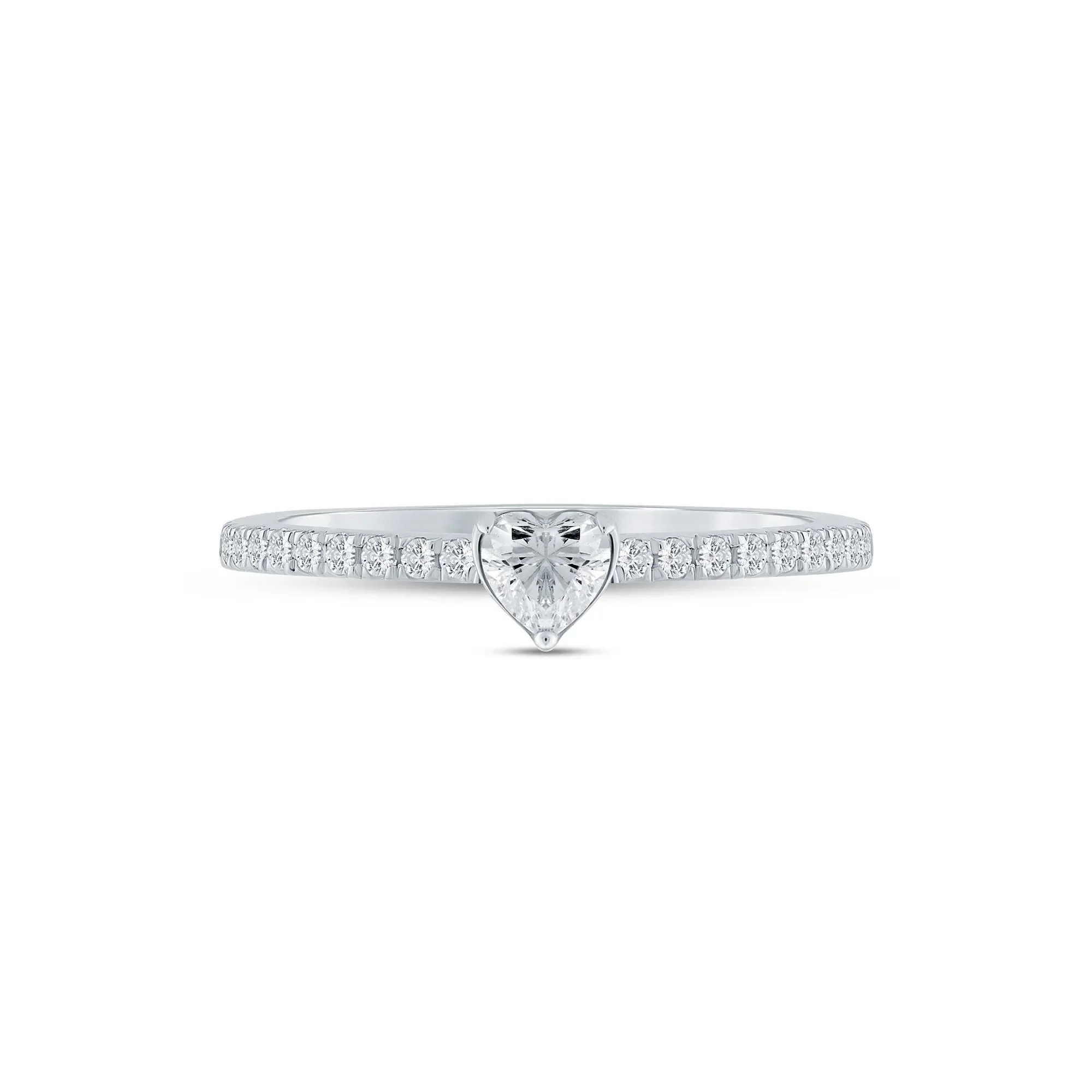 3/8 CT. Tw. Lab Grown Diamond Heart-Shaped Promise Ring .925 Sterling Silver White Size 7 1.5mm