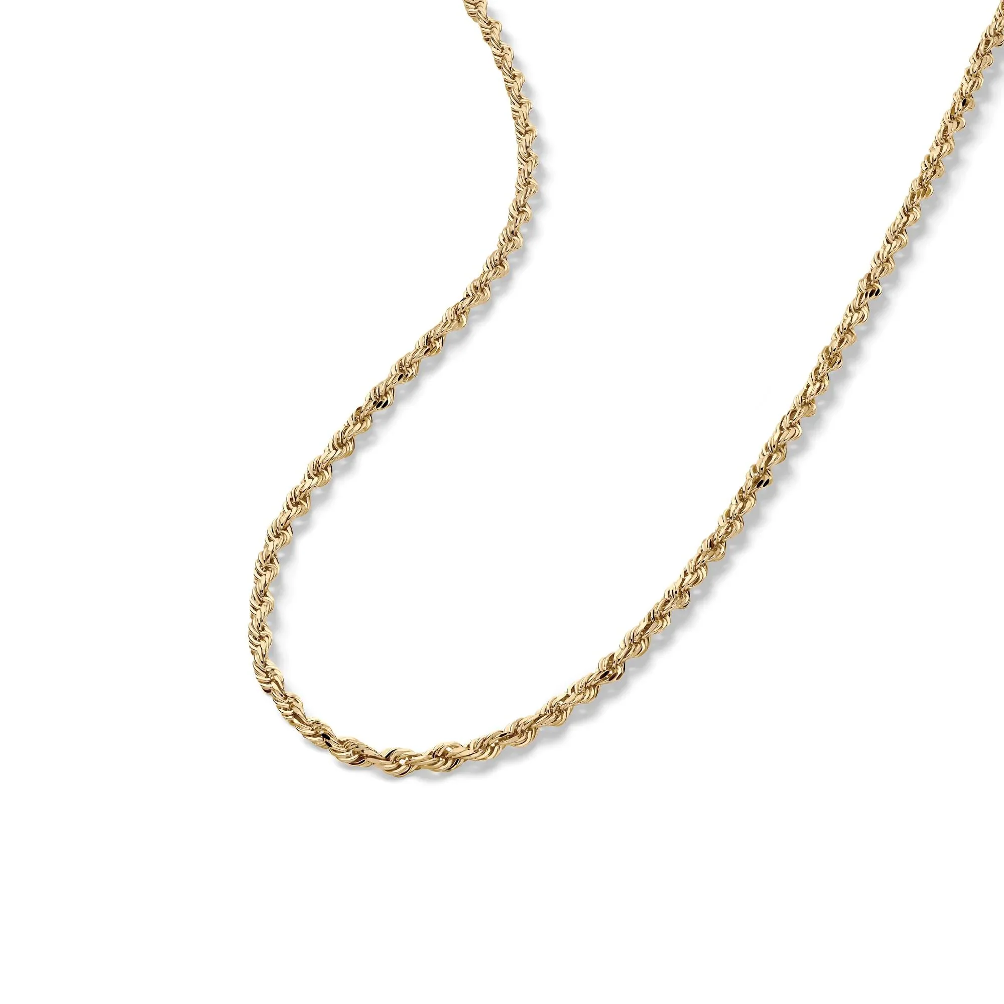 Solid Rope Chain 14K Yellow Gold Necklace Size 16" - Image 4