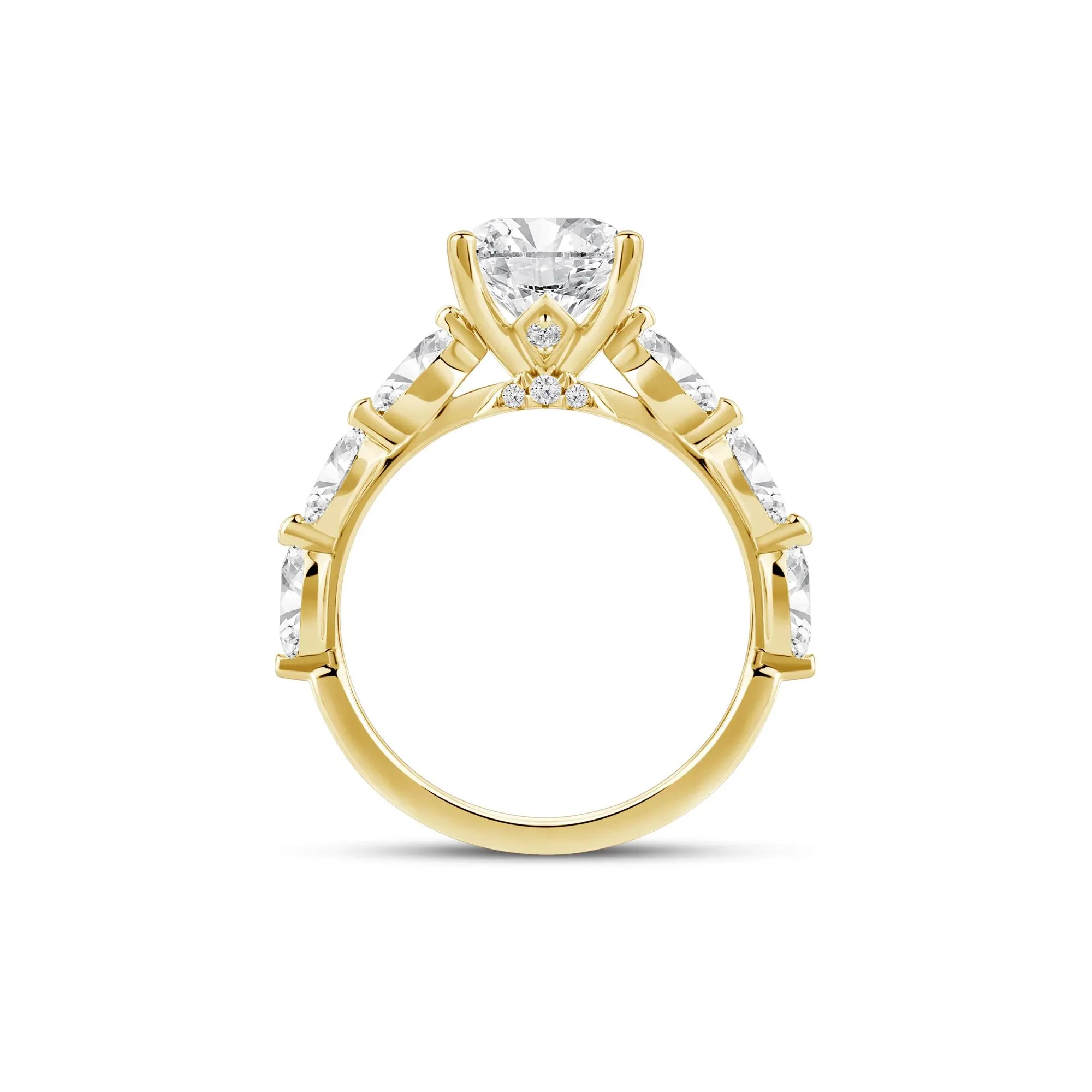 3/4 CT. Tw. Lab Grown Oval Diamond Engagement Ring 14K Yellow Gold Size 7 2mm - Image 2
