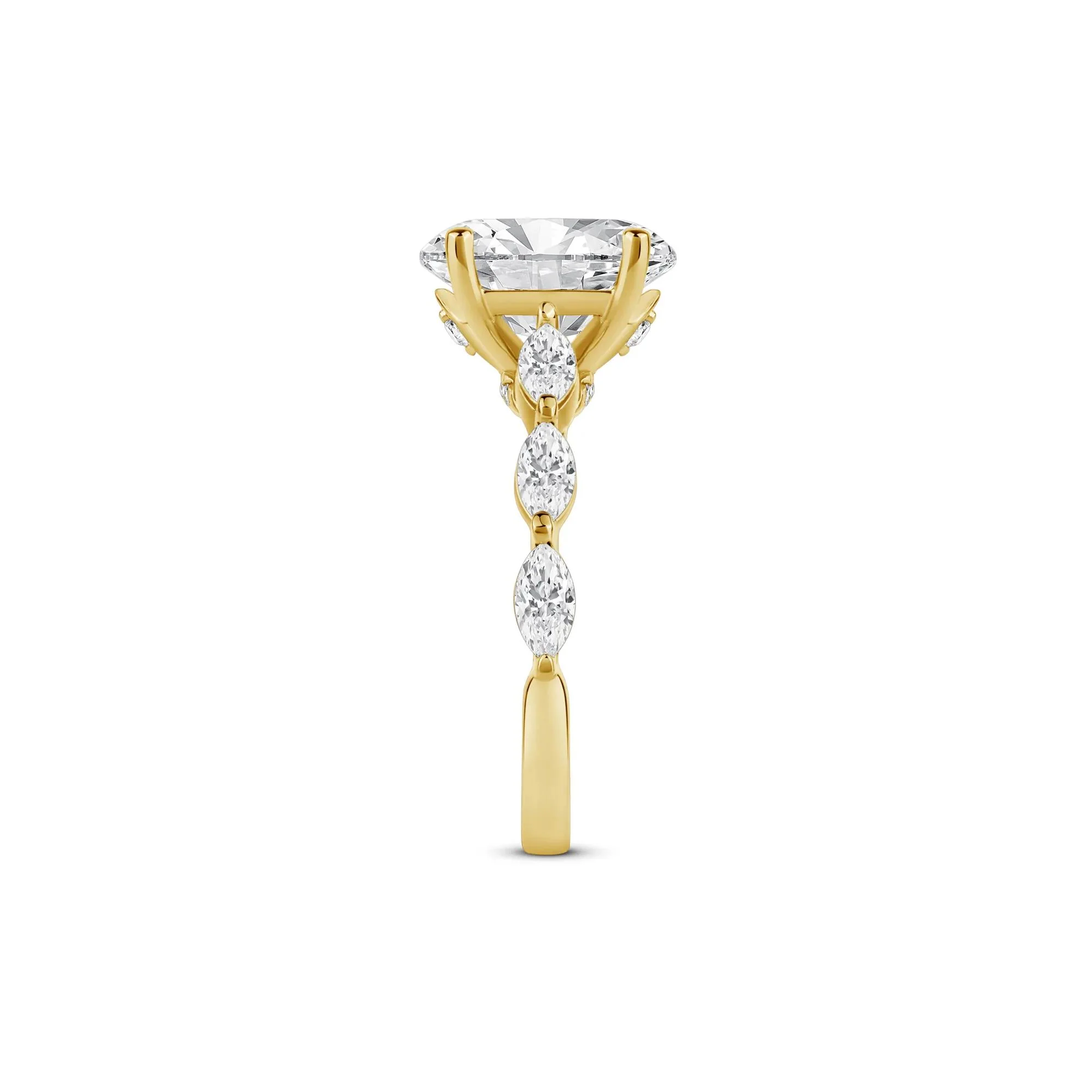 3/4 CT. Tw. Lab Grown Oval Diamond Engagement Ring 14K Yellow Gold Size 9 2mm - Image 3