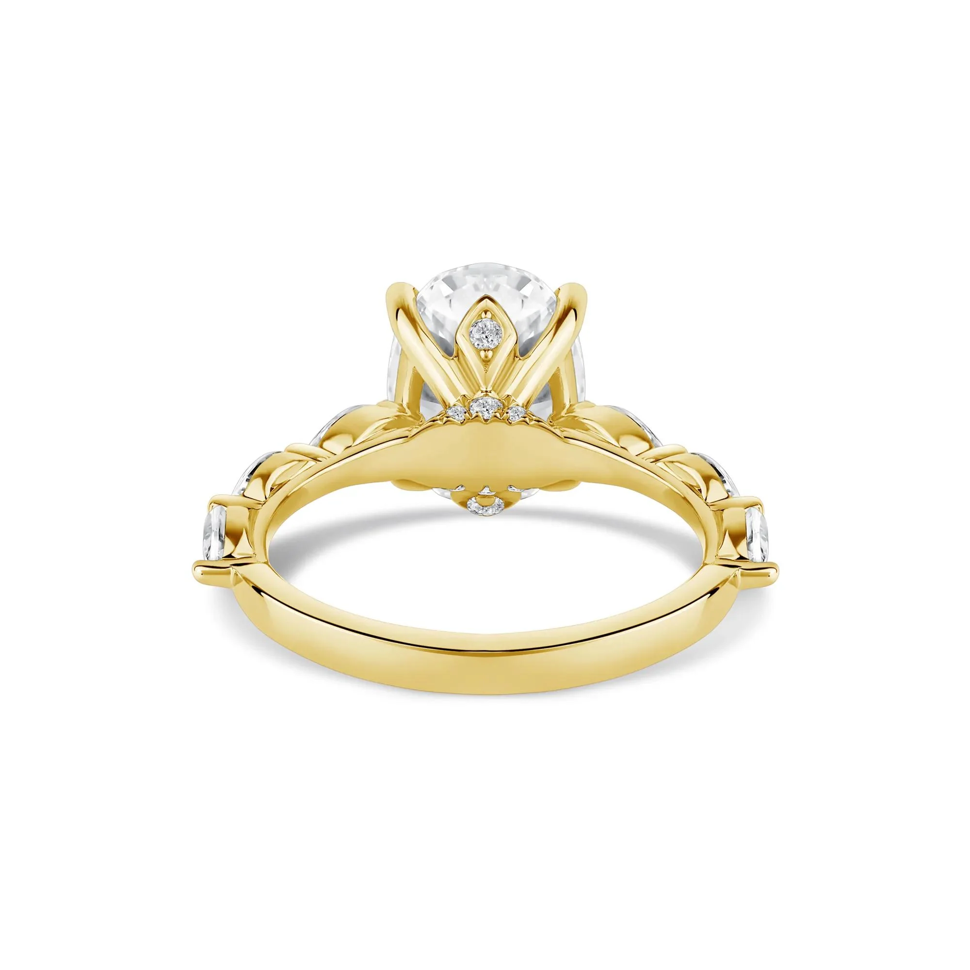 3/4 CT. Tw. Lab Grown Oval Diamond Engagement Ring 14K Yellow Gold Size 9 2mm - Image 4
