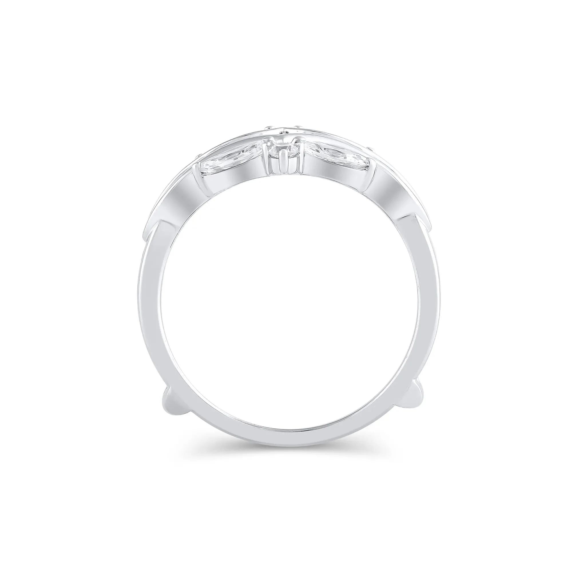 5/8 CT. Tw. Lab Grown Diamond Ring Insert 14K White Gold Round Brilliant Cut Size 6 - Image 2