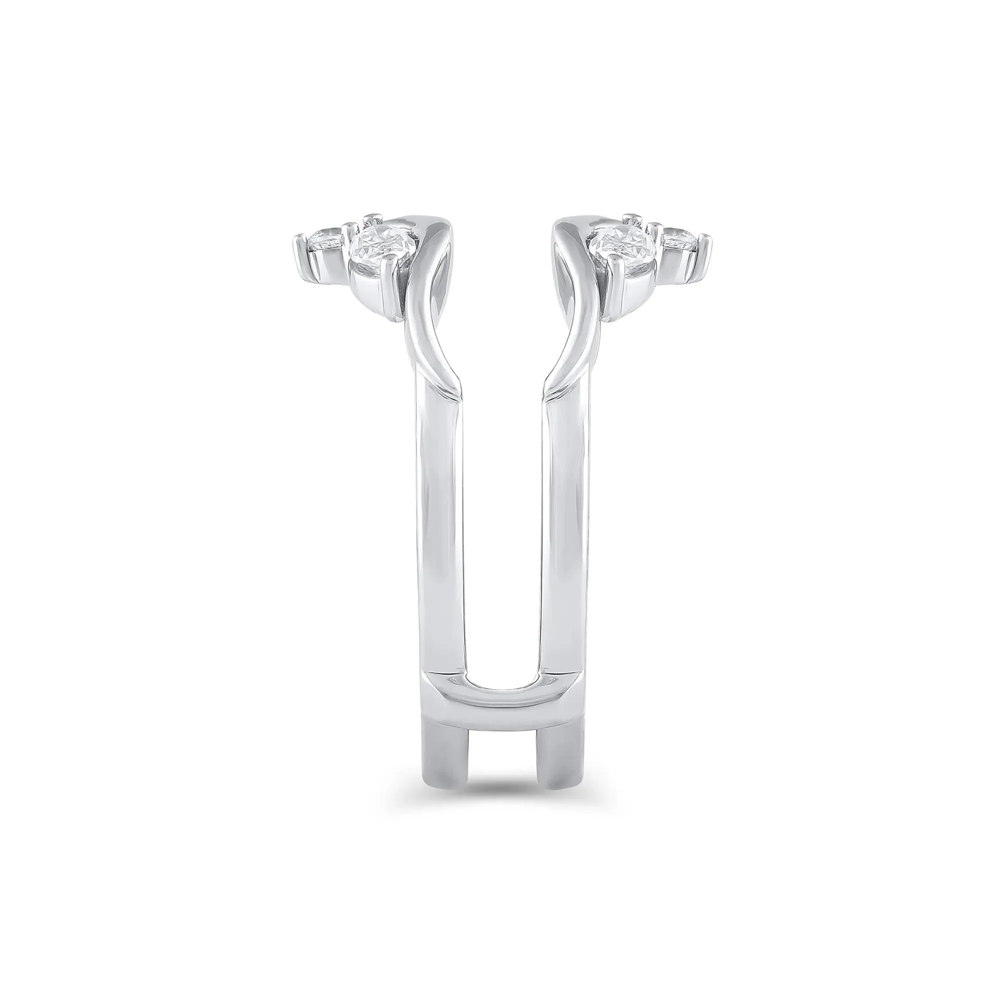 5/8 CT. Tw. Lab Grown Diamond Ring Insert 14K White Gold Round Brilliant Cut Size 7.5 - Image 3