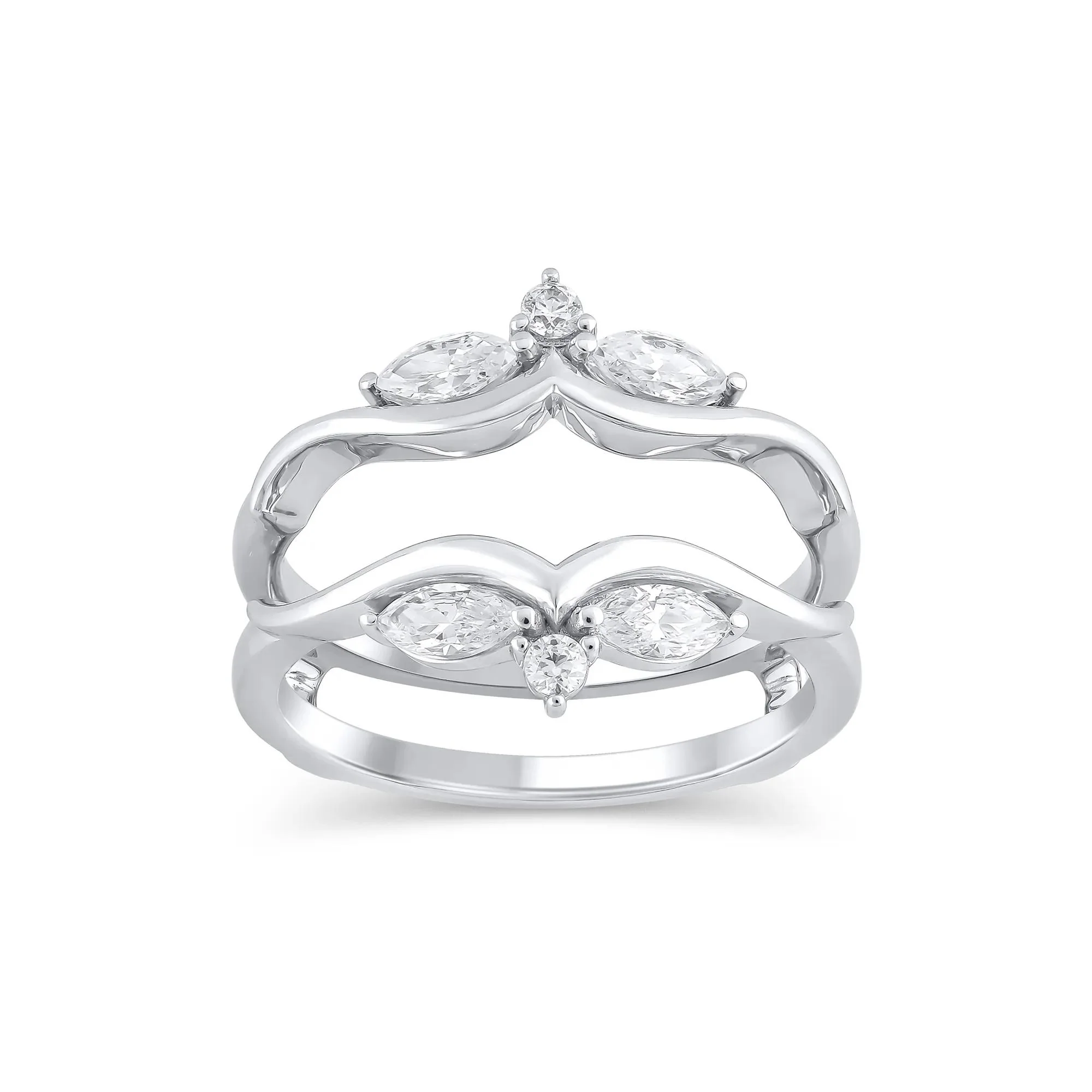 5/8 CT. Tw. Lab Grown Diamond Ring Insert 14K White Gold Round Brilliant Cut Size 8.5
