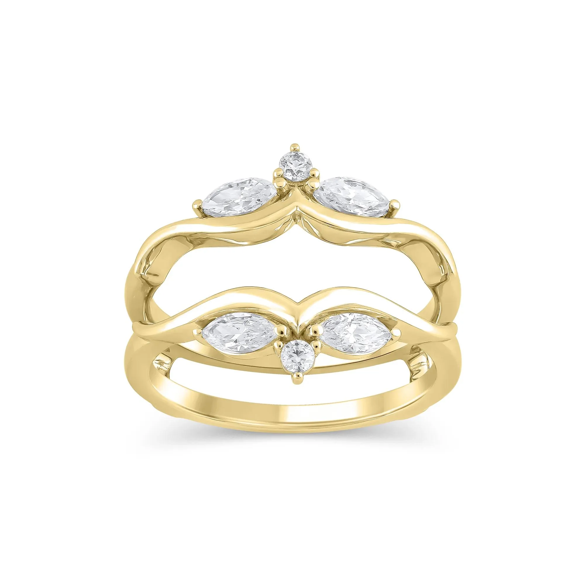 5/8 CT. Tw. Lab Grown Diamond Ring Insert 14K Yellow Gold Round Brilliant Cut Size 6