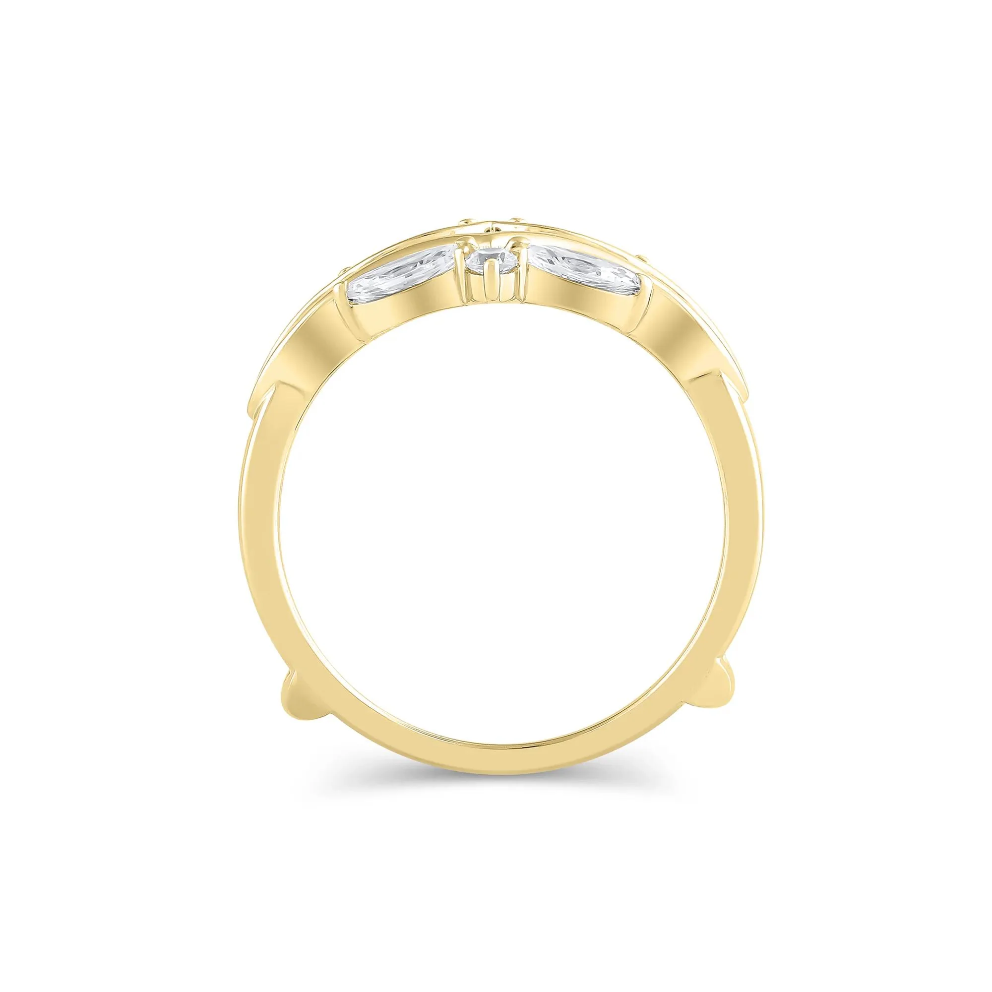 5/8 CT. Tw. Lab Grown Diamond Ring Insert 14K Yellow Gold Round Brilliant Cut Size 8 - Image 2