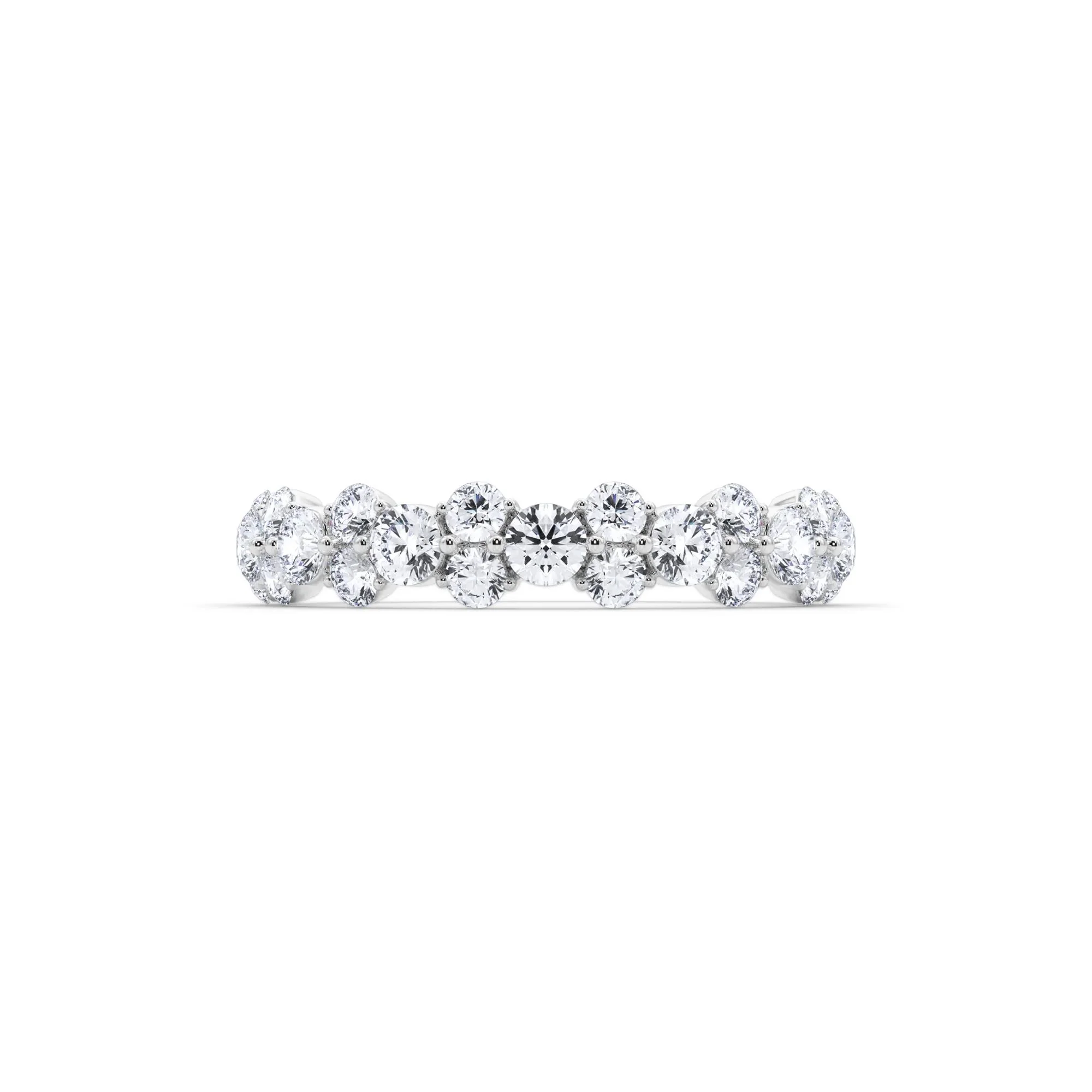 1 CT. Tw. Lab Grown Diamond Anniversary Band Ring 14K White Gold Round Brilliant Cut Size 7 4mm